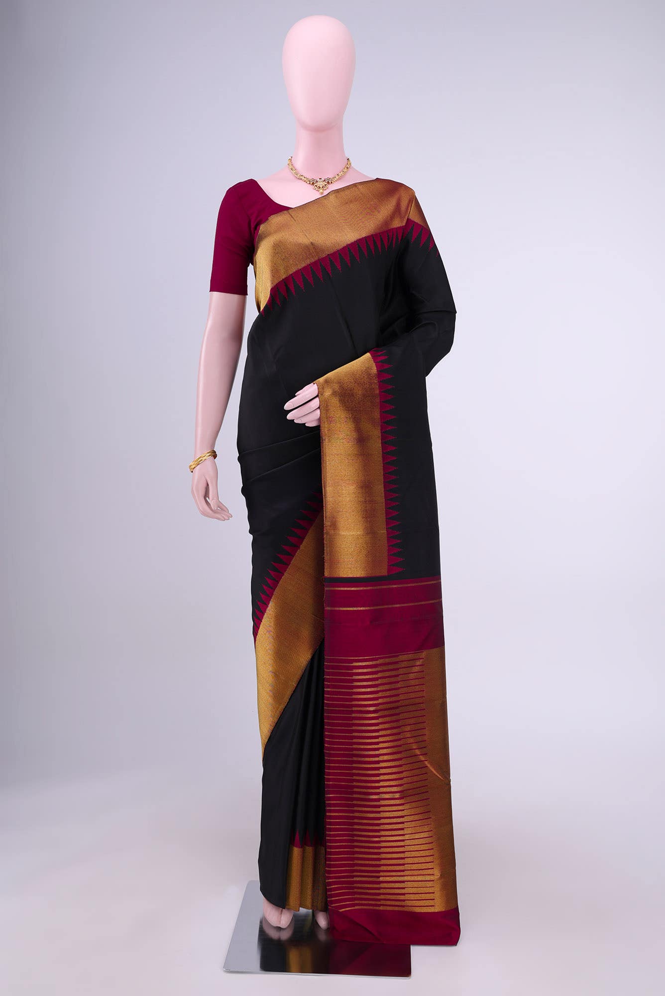 Black Kanchipuram Silk Saree