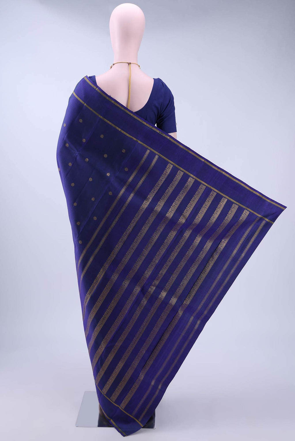 Peacock Blue Kanchipuram Silk Saree