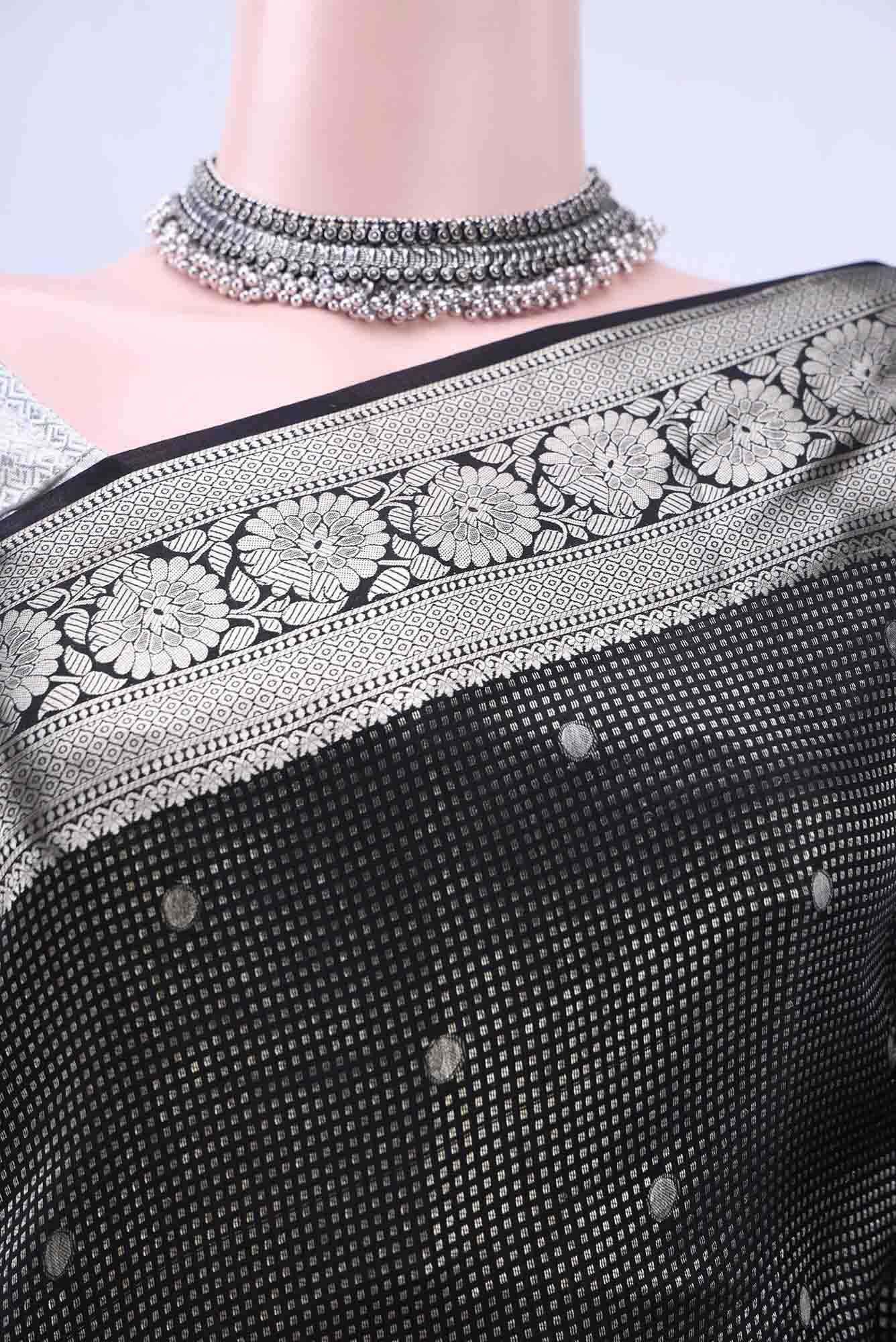 Black Crepe Saree