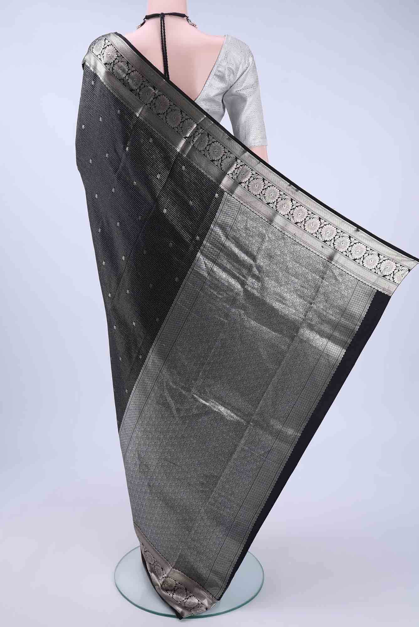 Black Crepe Saree