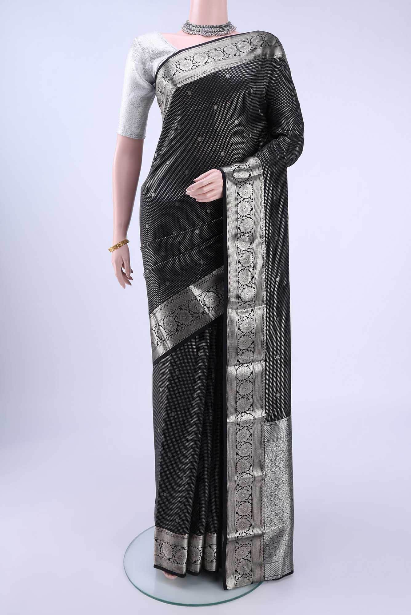 Black Crepe Saree