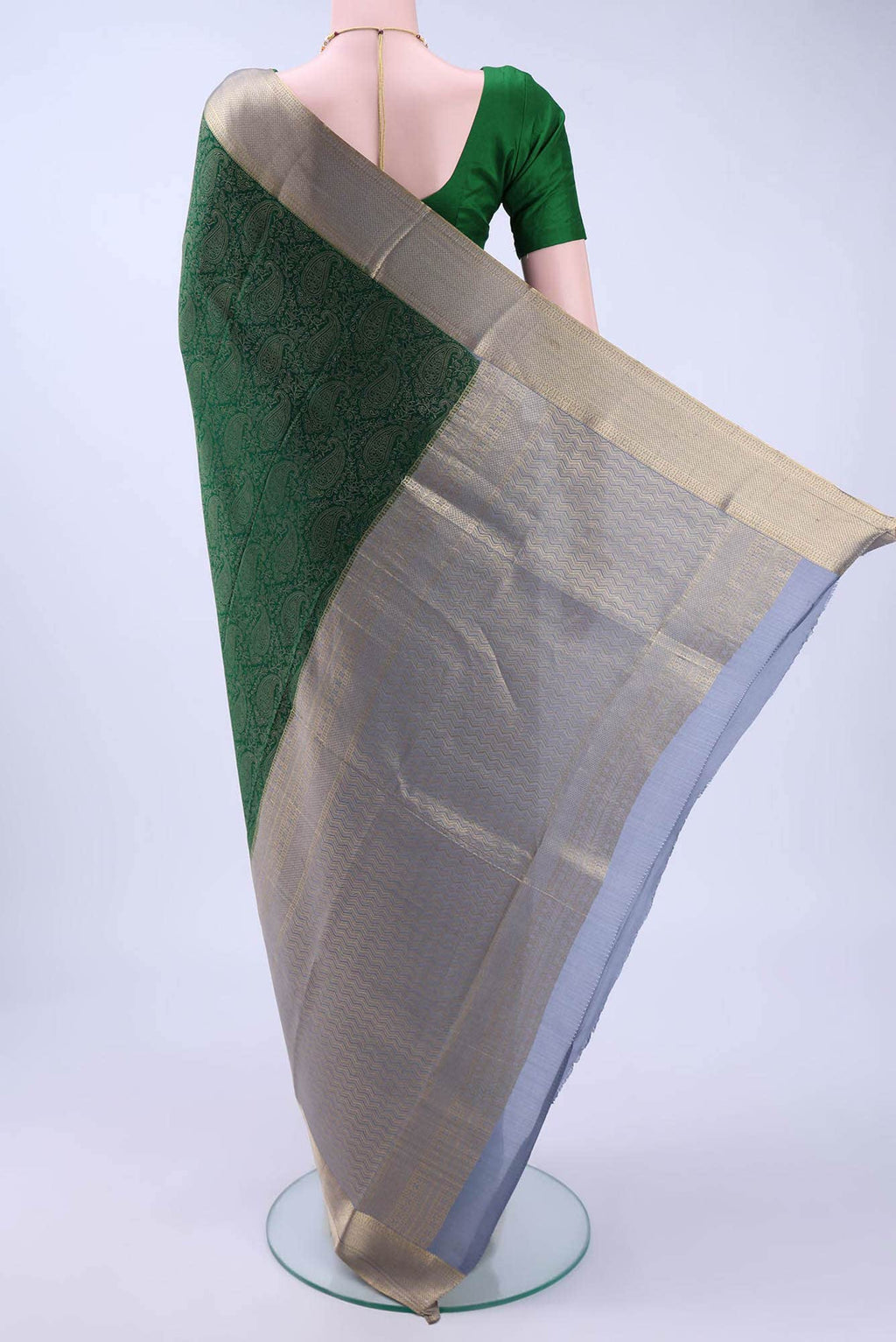Bottle Green Mysore Crepe Saree