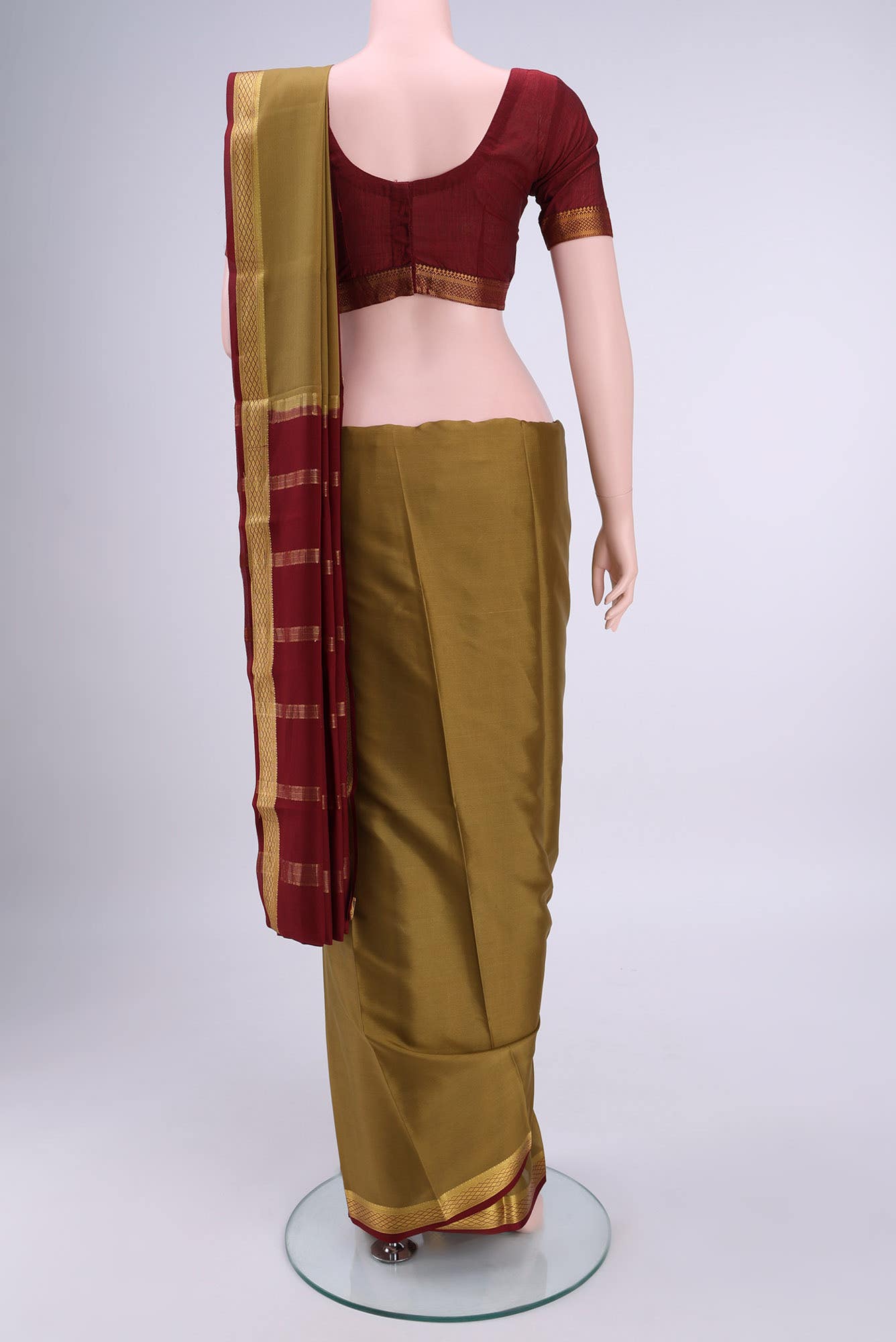 Golden Crepe Saree