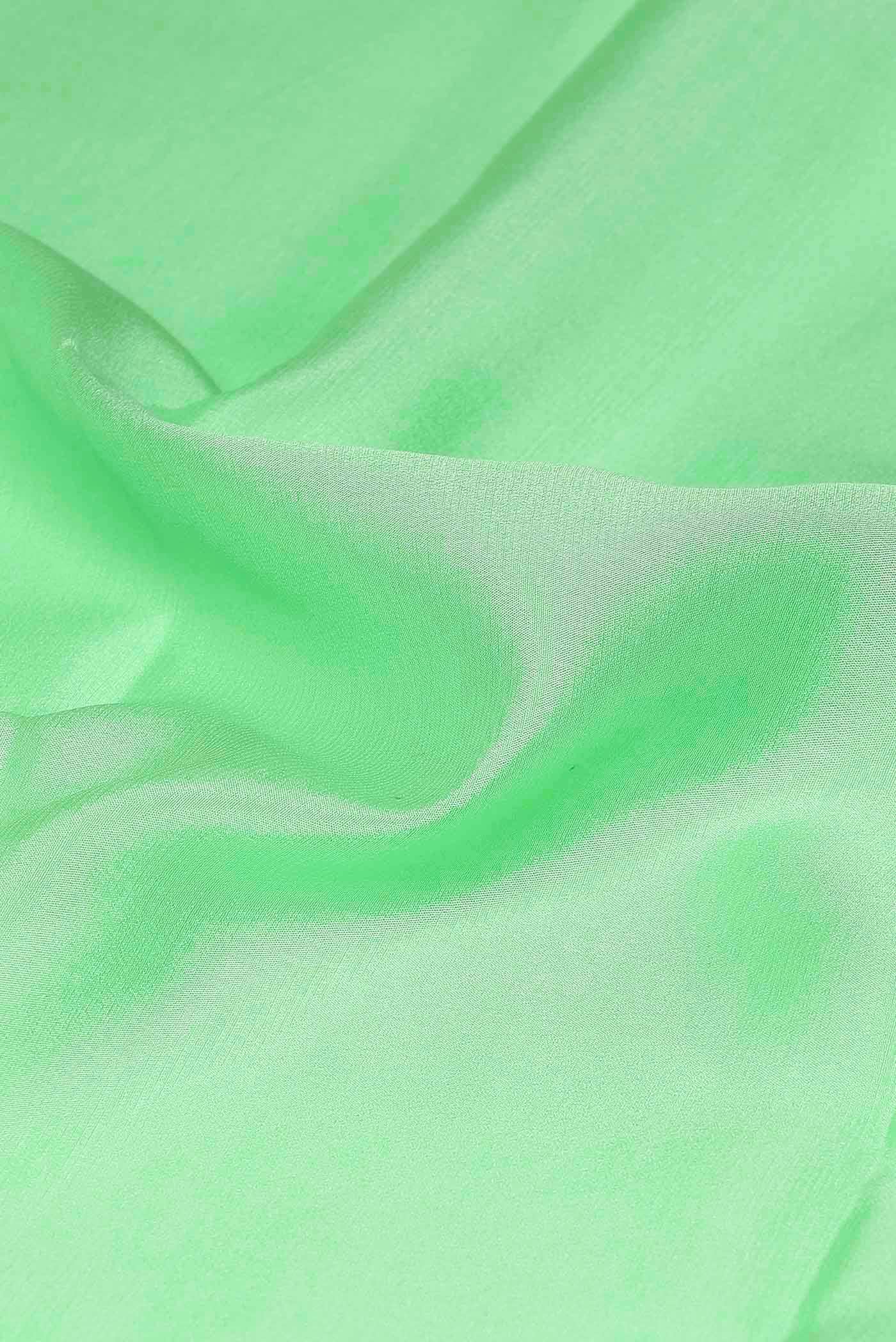 Green Mysore Crepe Saree
