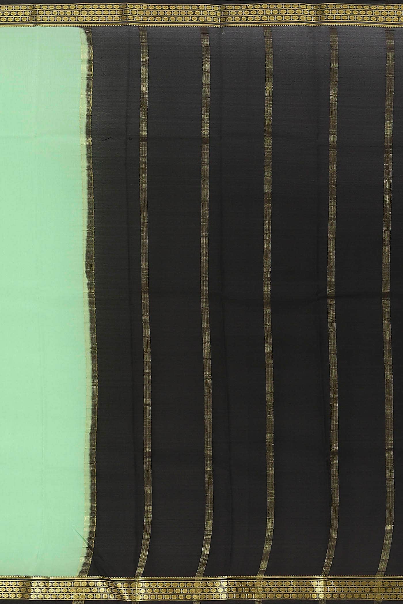 Green Mysore Crepe Saree