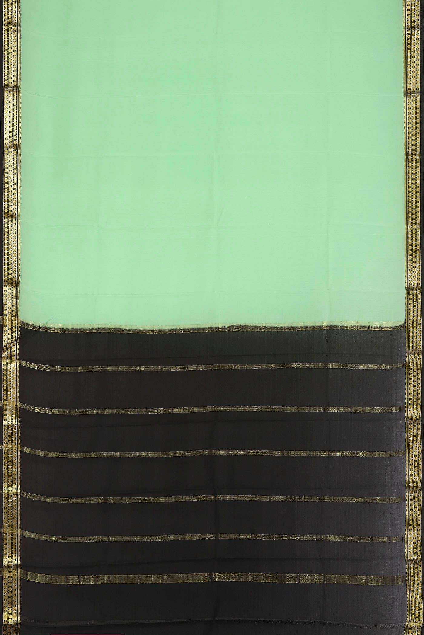 Green Mysore Crepe Saree
