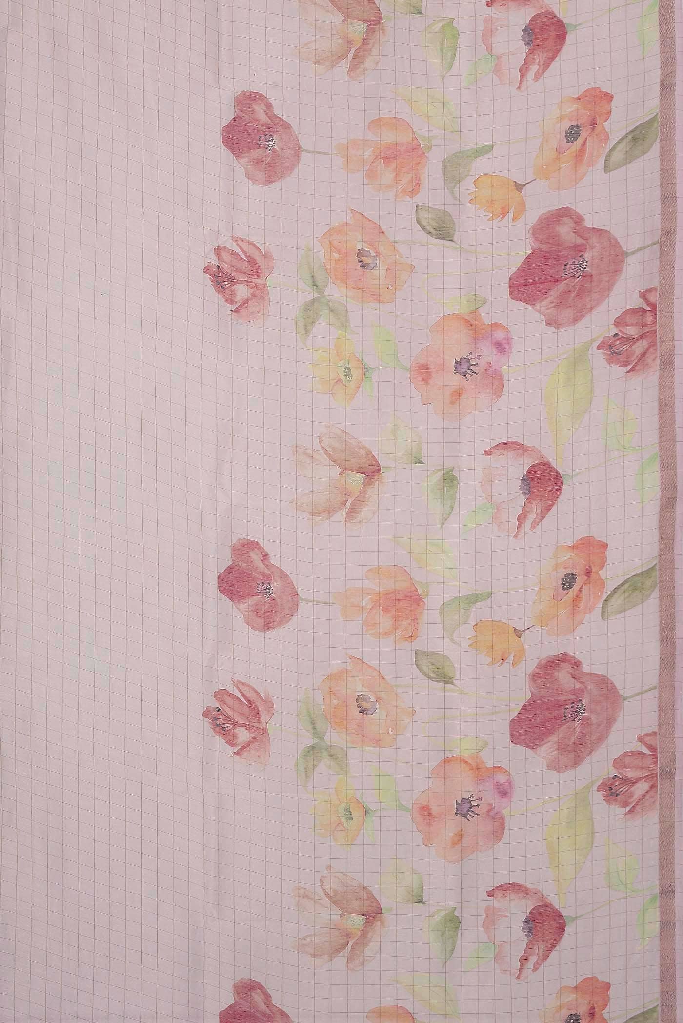 Rose pink Linen Saree