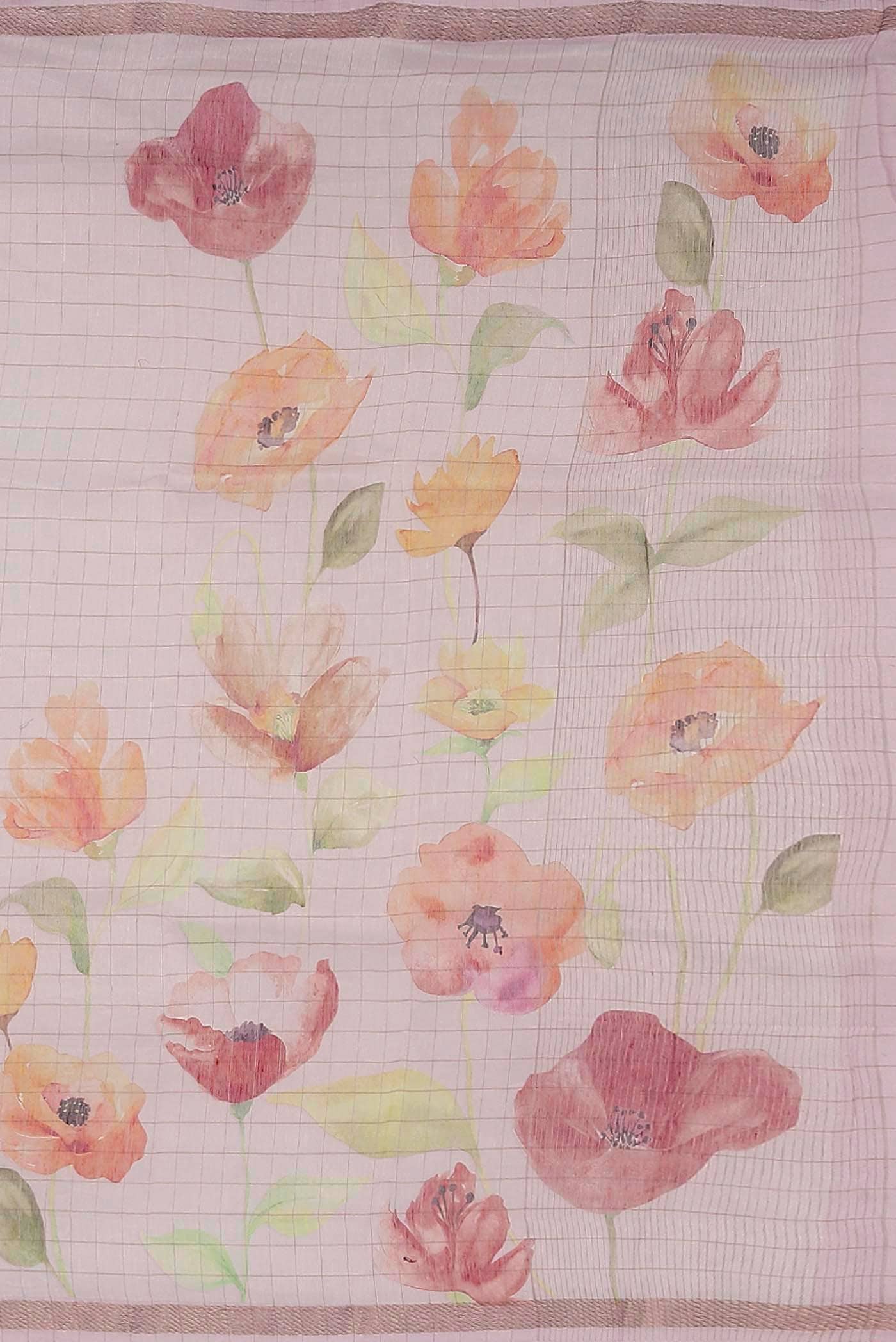 Rose pink Linen Saree