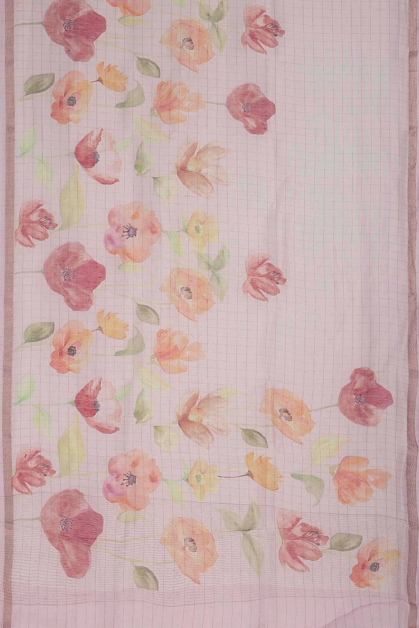 Rose pink Linen Saree