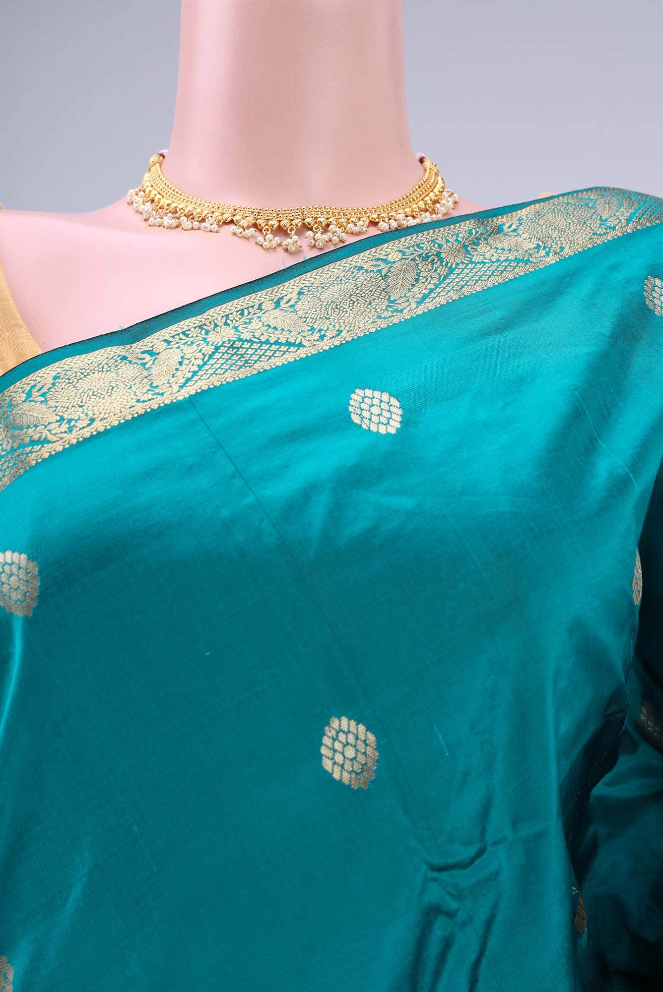Blue Blended Bangalore Silk Saree