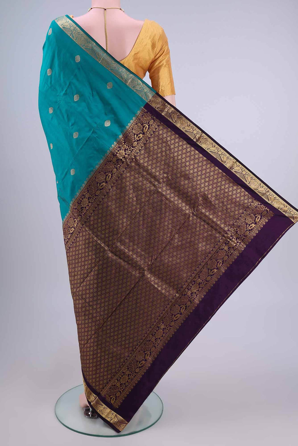 Blue Blended Bangalore Silk Saree