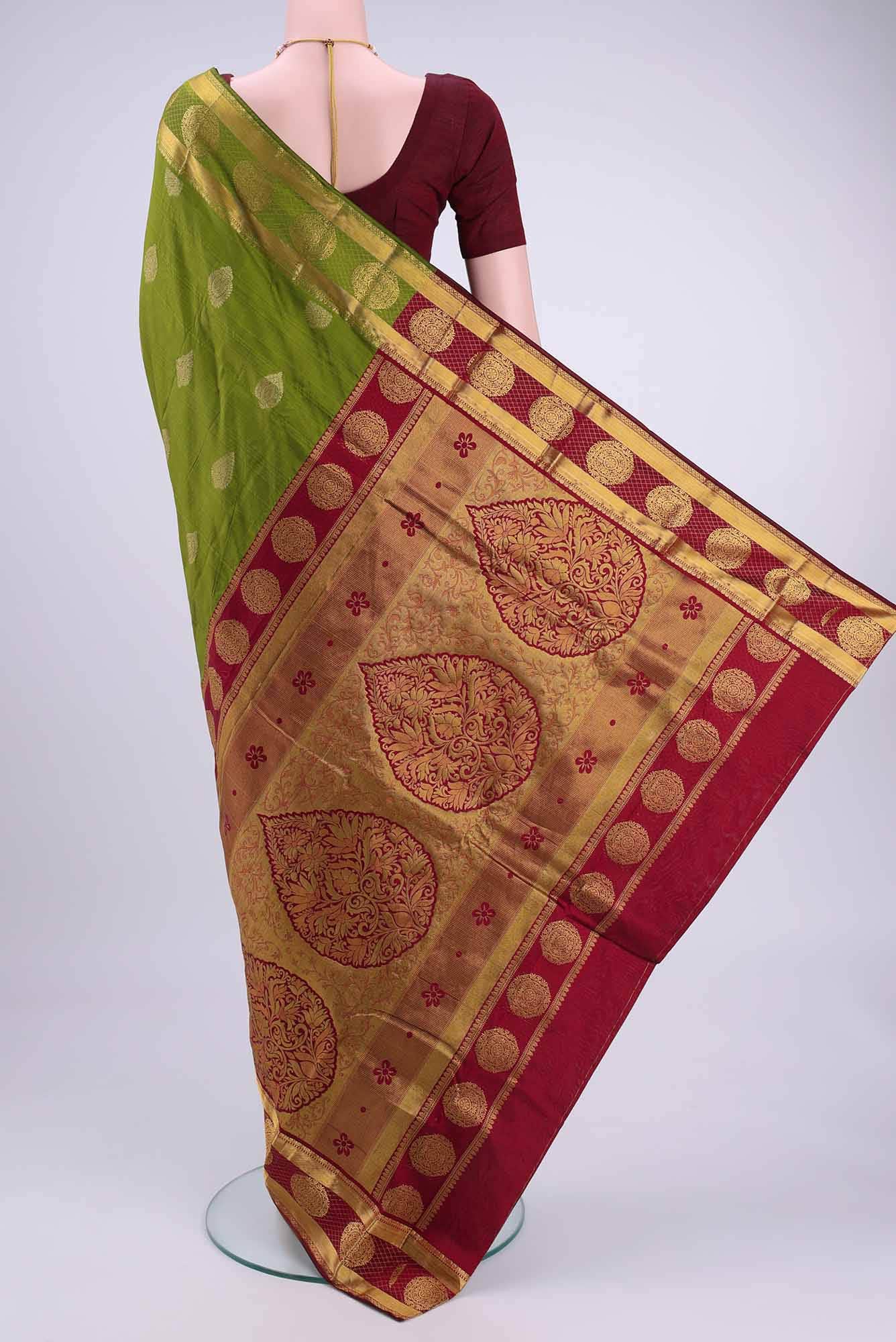 Dark Blue Blended Bangalore Silk Saree