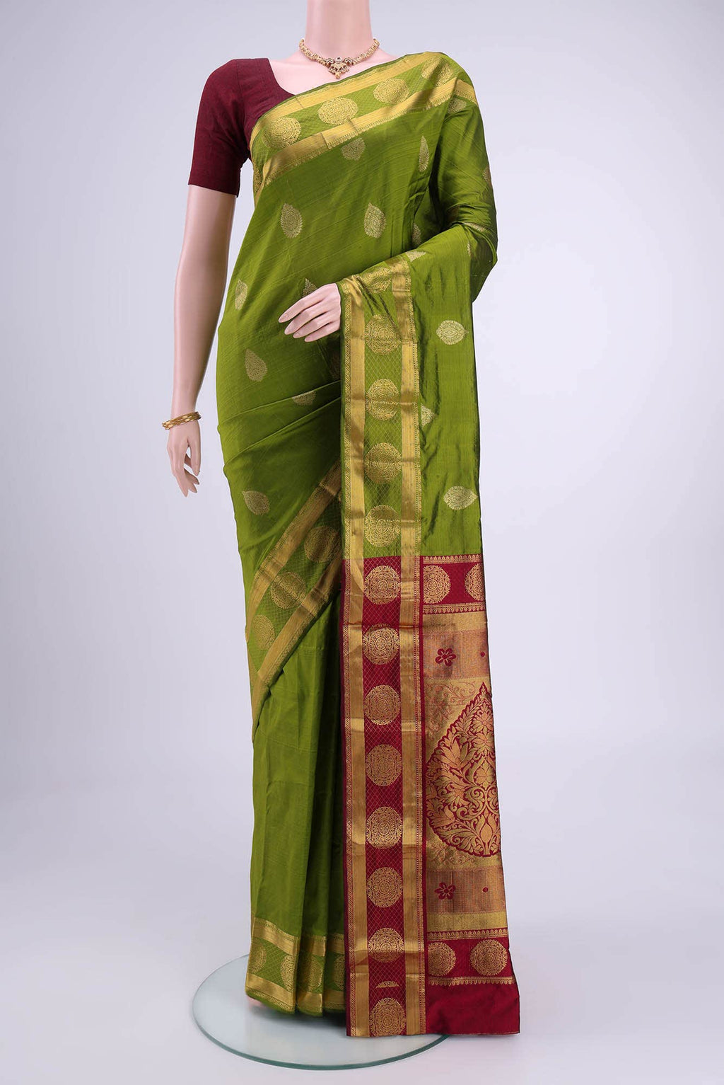 Dark Blue Blended Bangalore Silk Saree