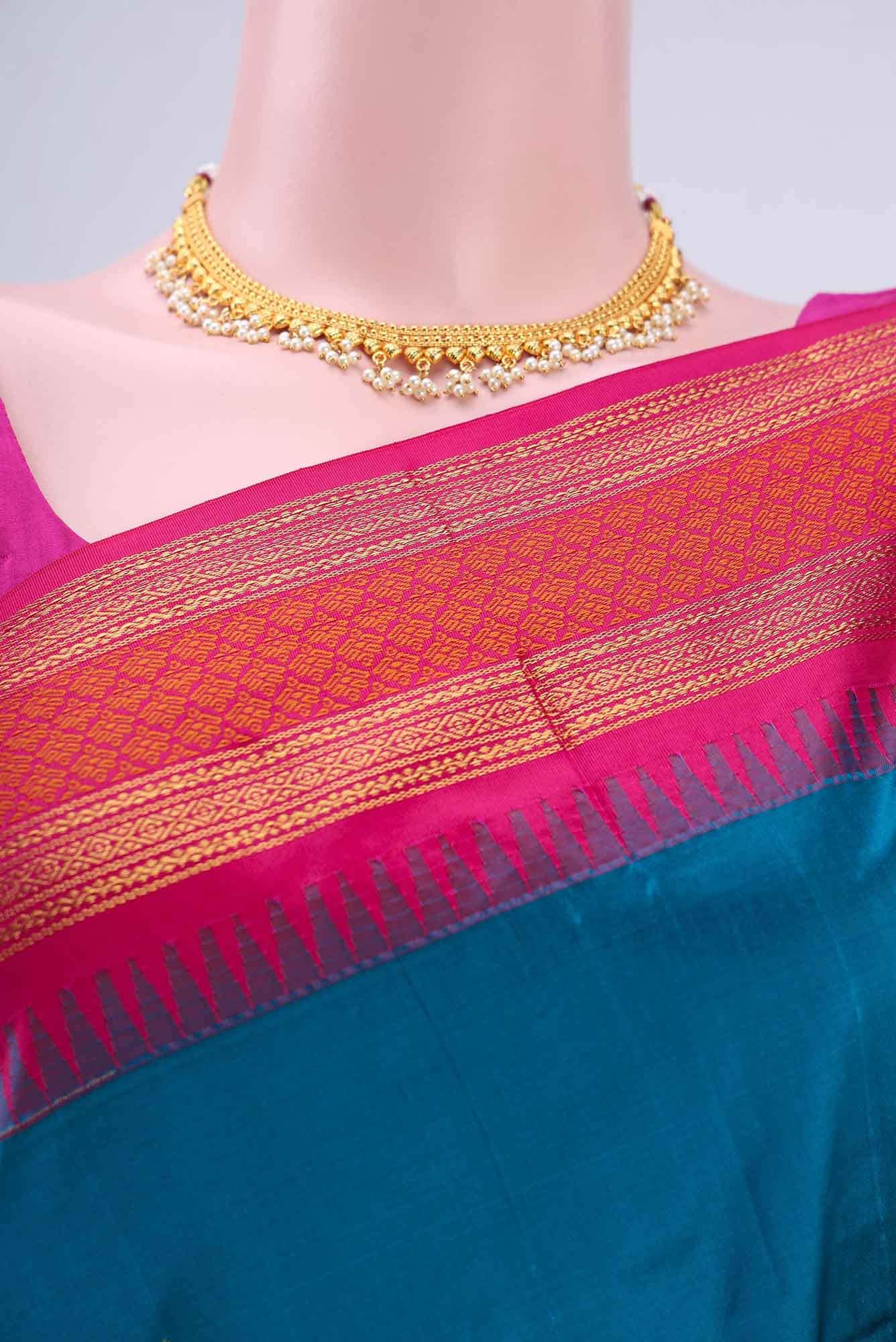 Dark Blue Blended Bangalore Silk - kadyal Saree
