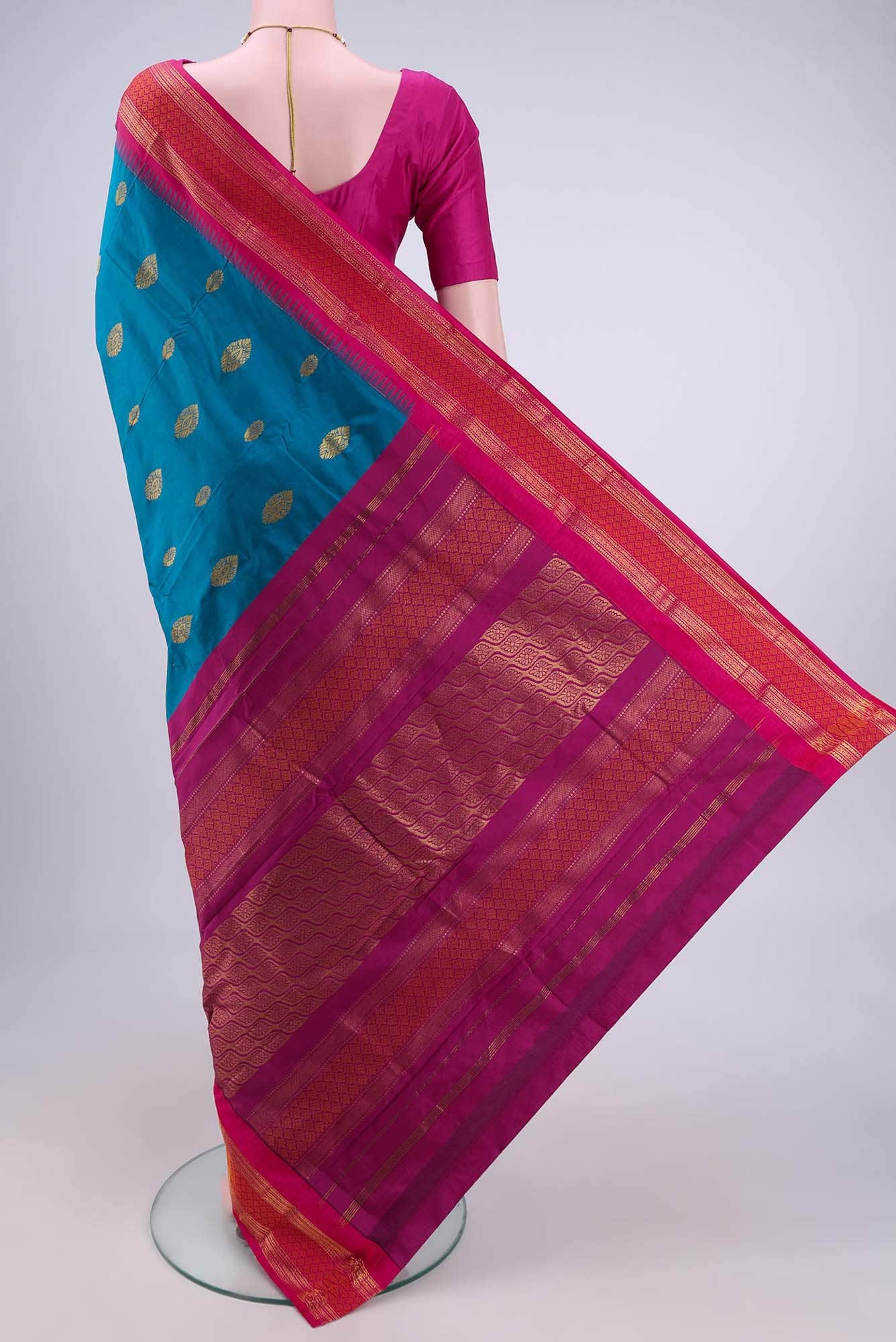 Dark Blue Blended Bangalore Silk - kadyal Saree