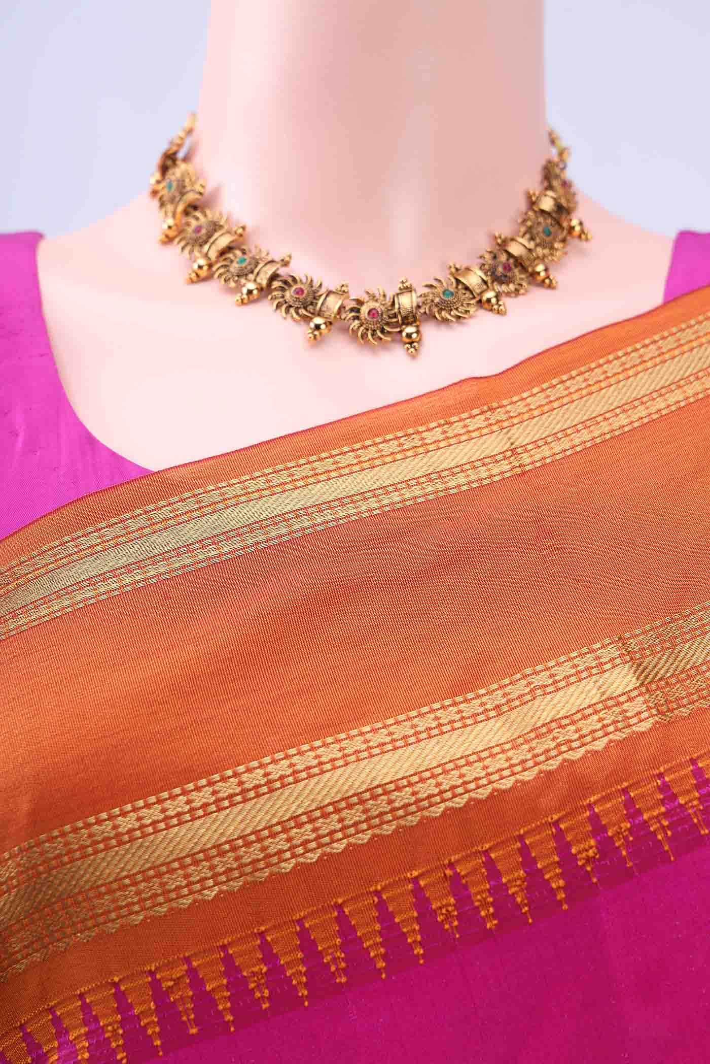 Rani Pink Blended Bangalore Silk Saree