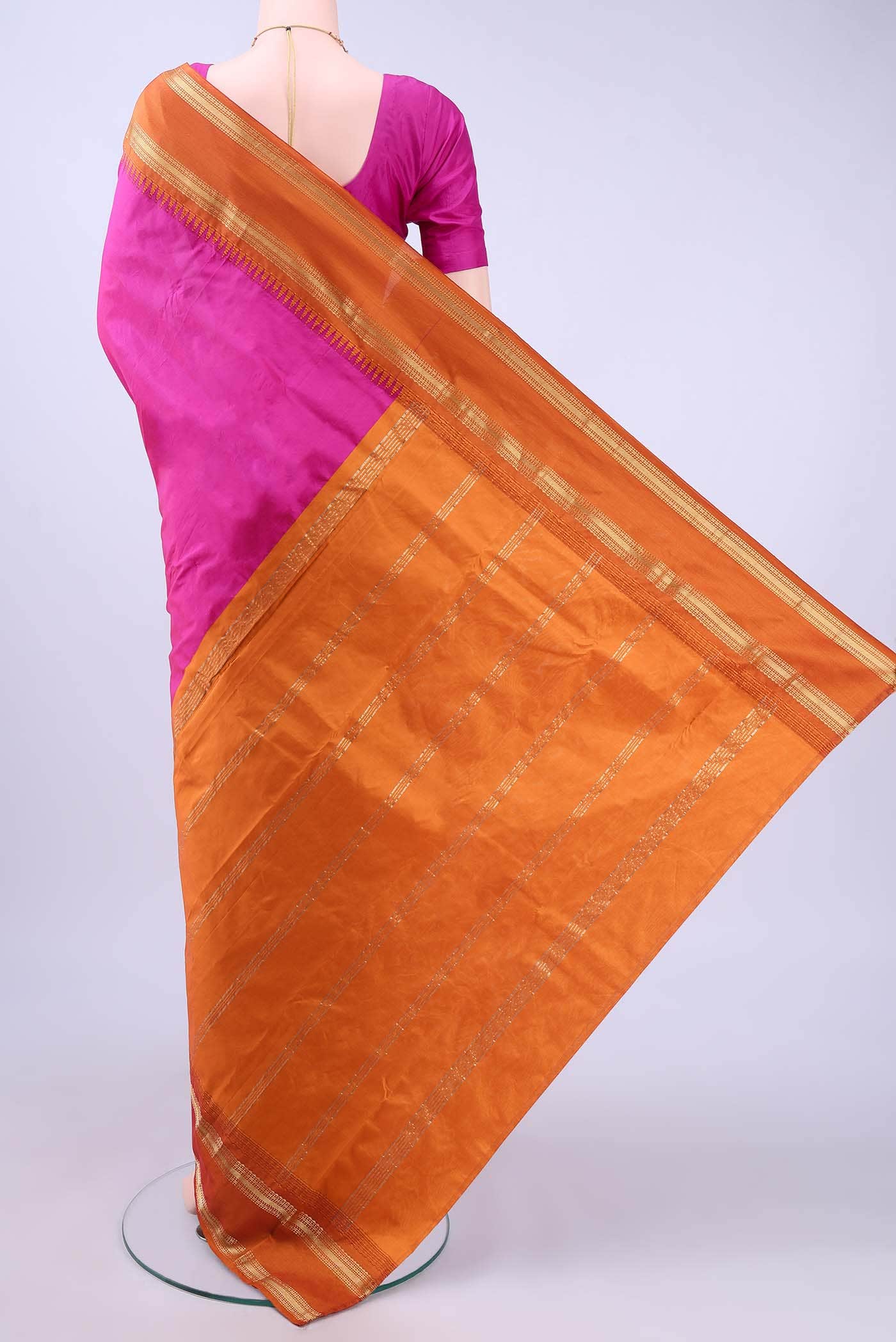 Rani Pink Blended Bangalore Silk Saree