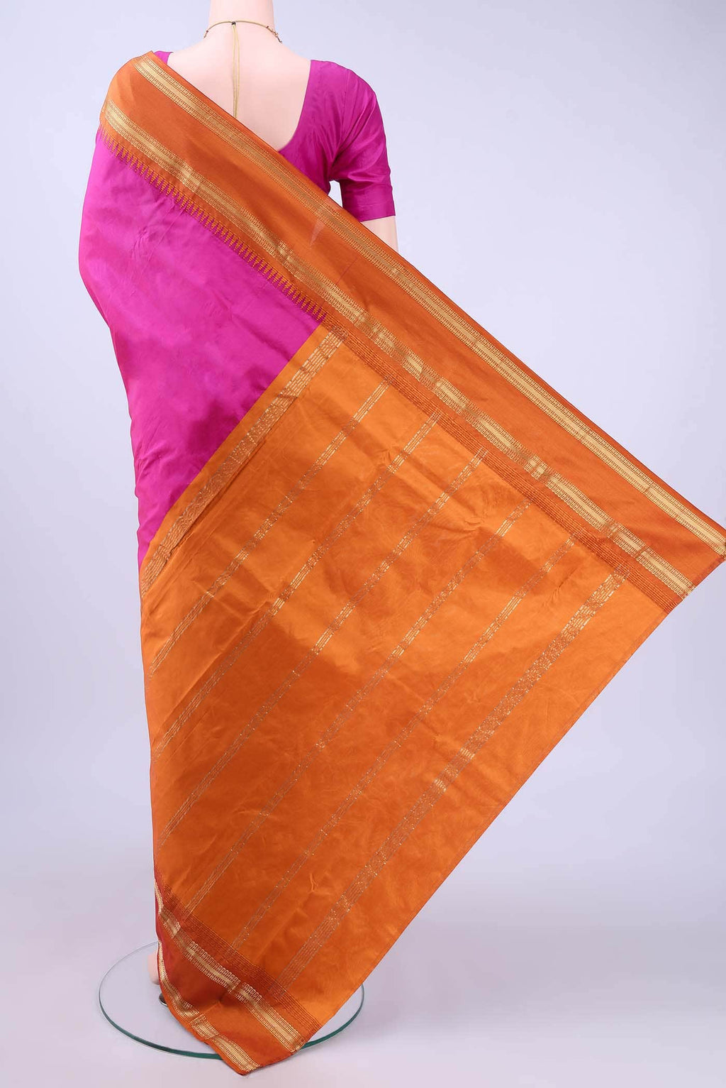 Rani Pink Blended Bangalore Silk Saree