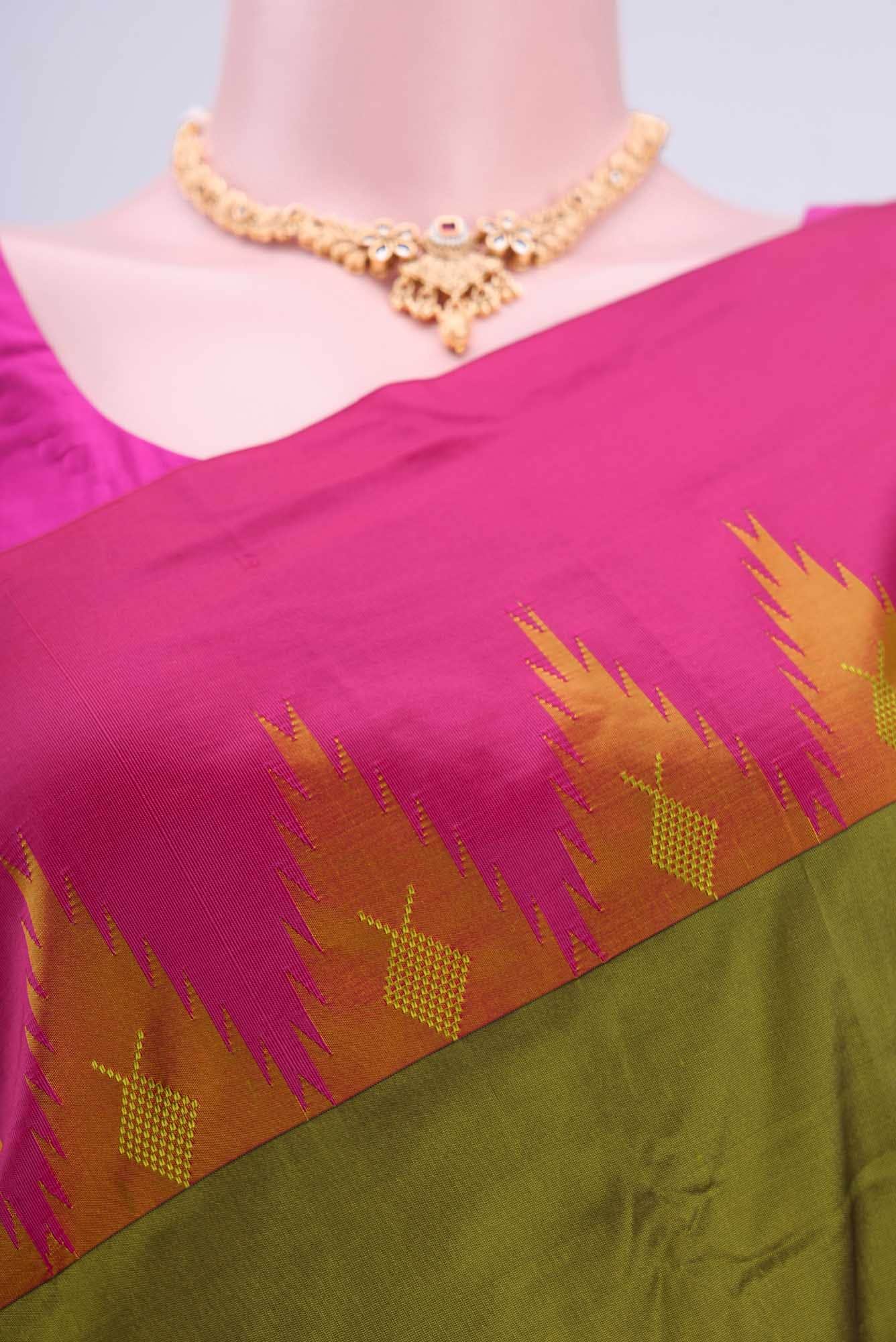 Mehandi Green Blended Bangalore Silk Saree