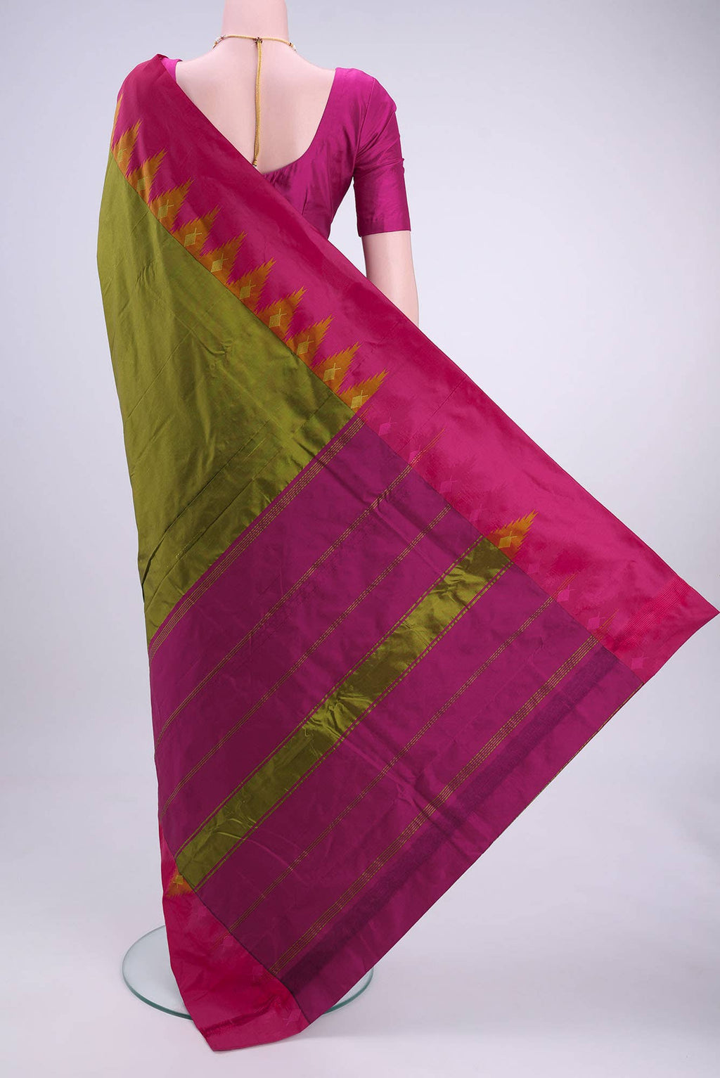 Mehandi Green Blended Bangalore Silk Saree