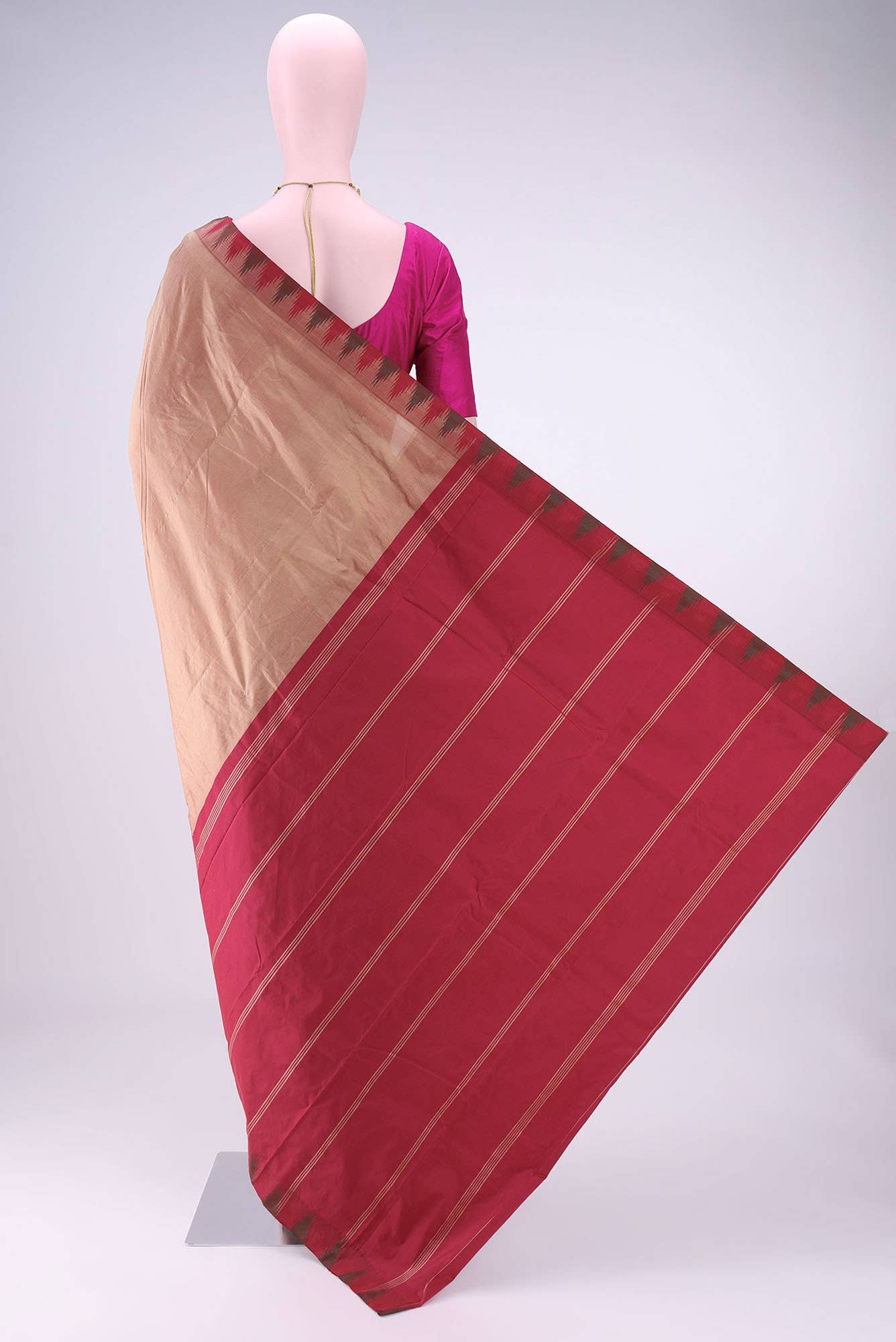 Golden Peach Blended Bangalore Silk Saree