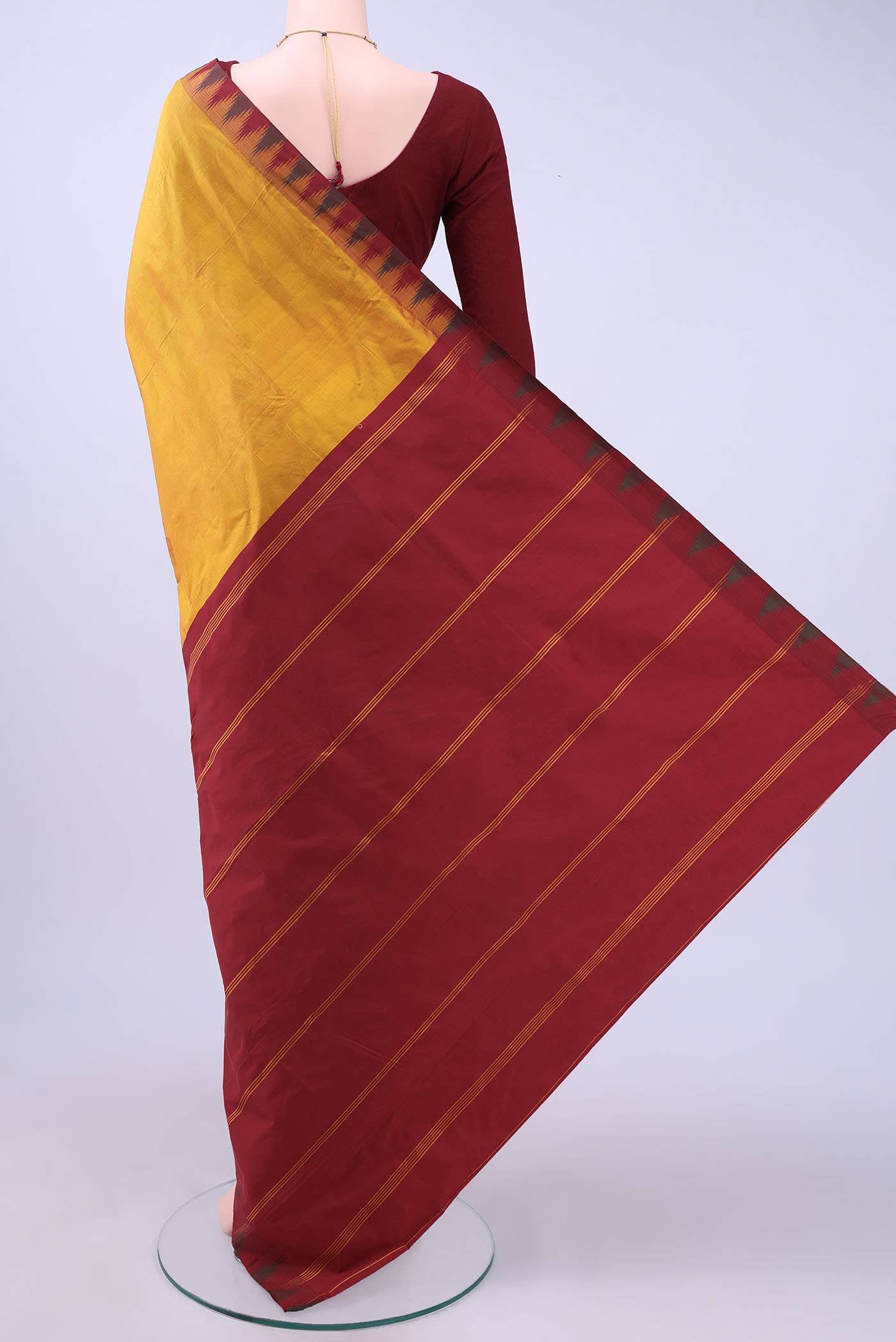 Mustard Blended Bangalore Silk Saree
