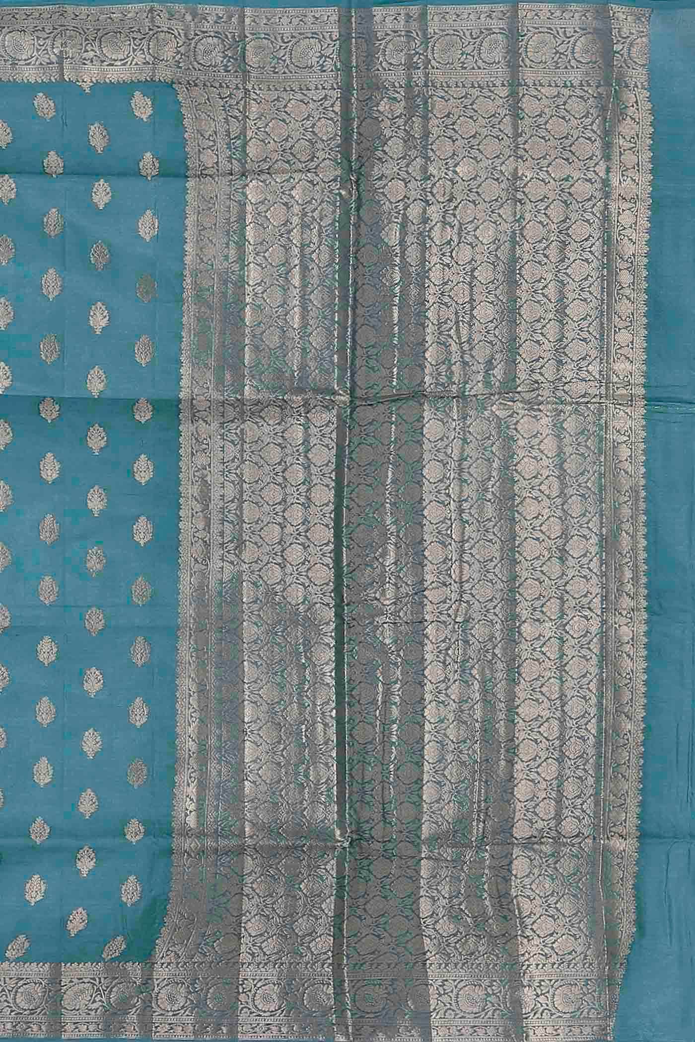 Blue Banarasi Tussar Silk Saree