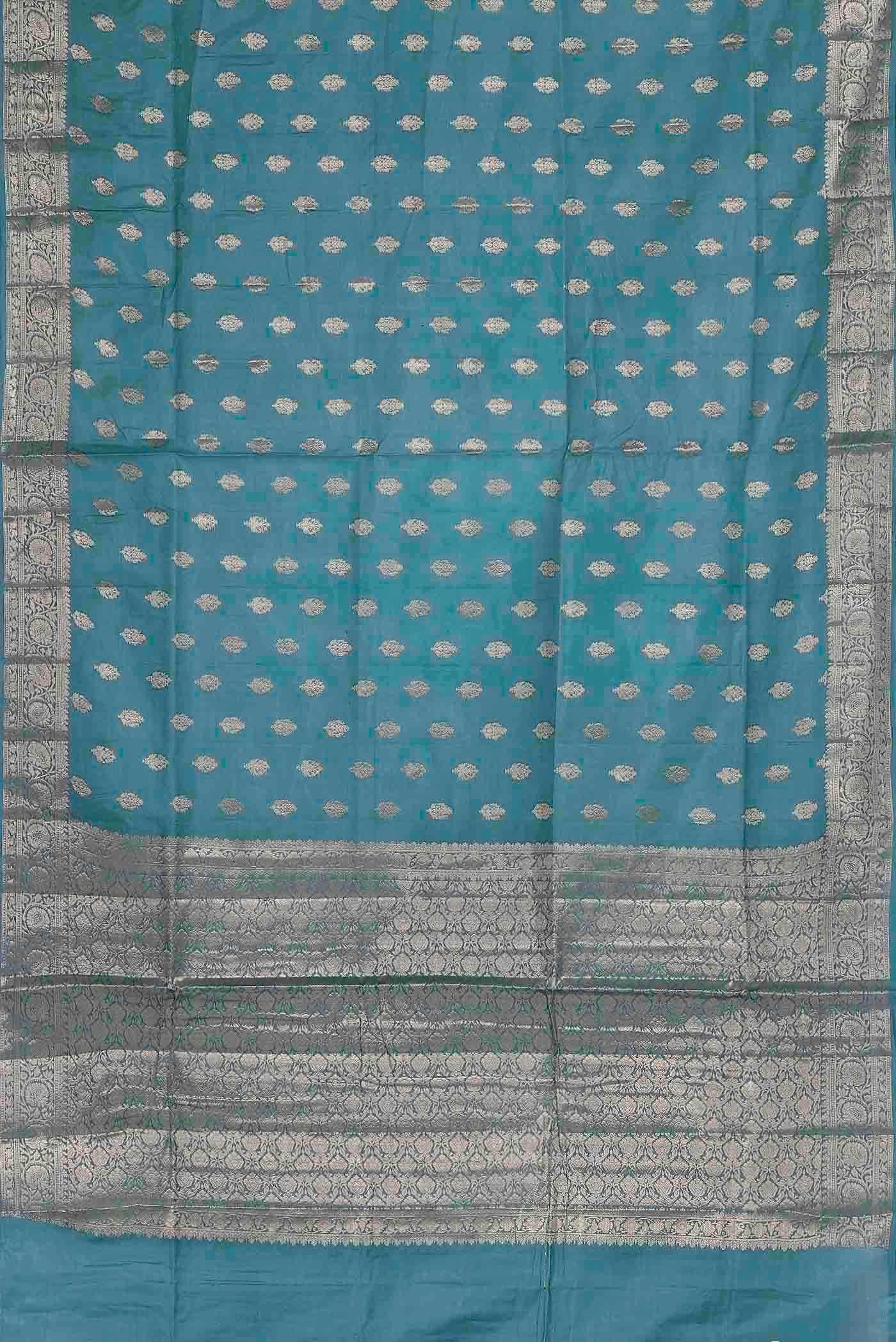 Blue Banarasi Tussar Silk Saree