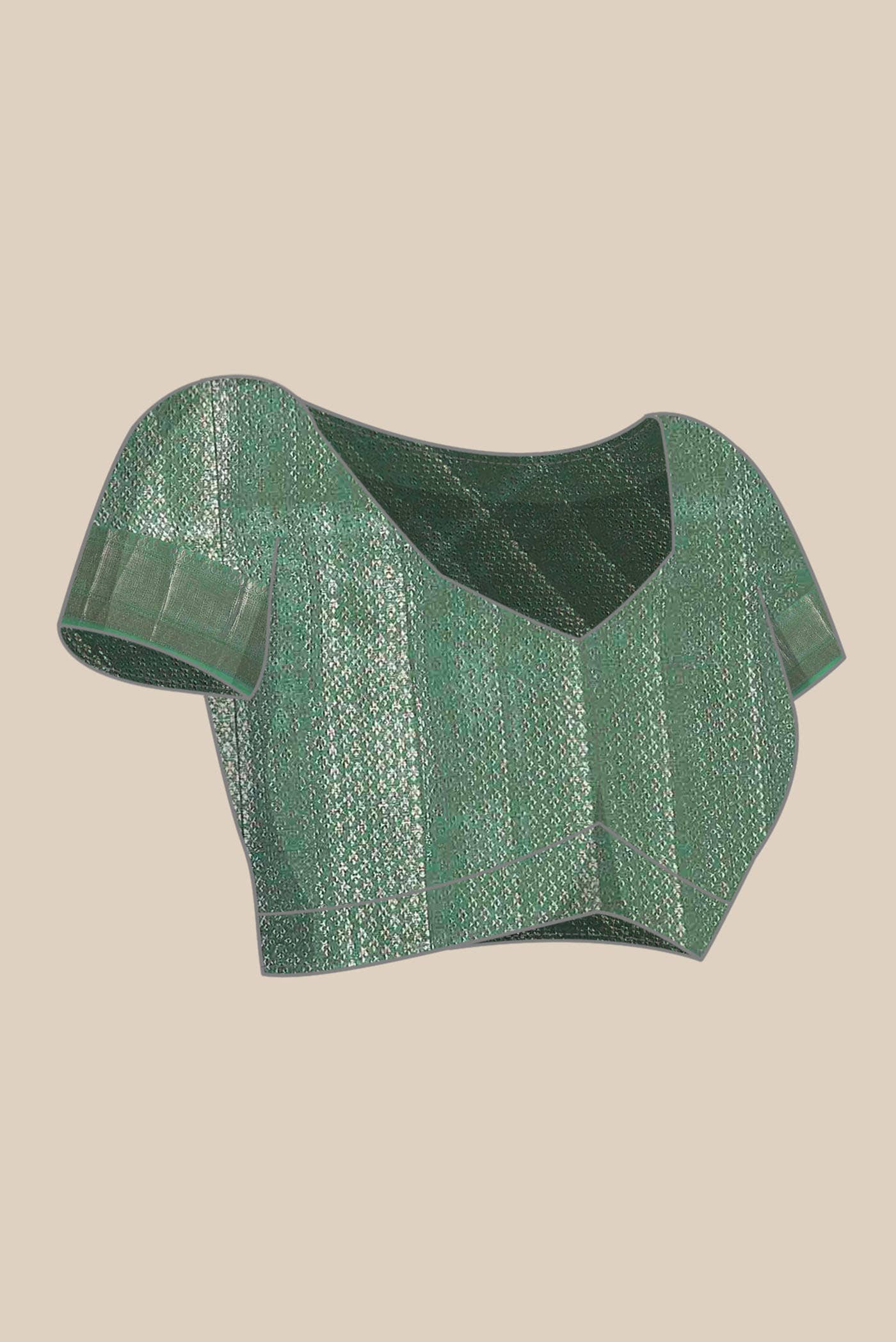 Green Banarasi Tussar Silk Saree