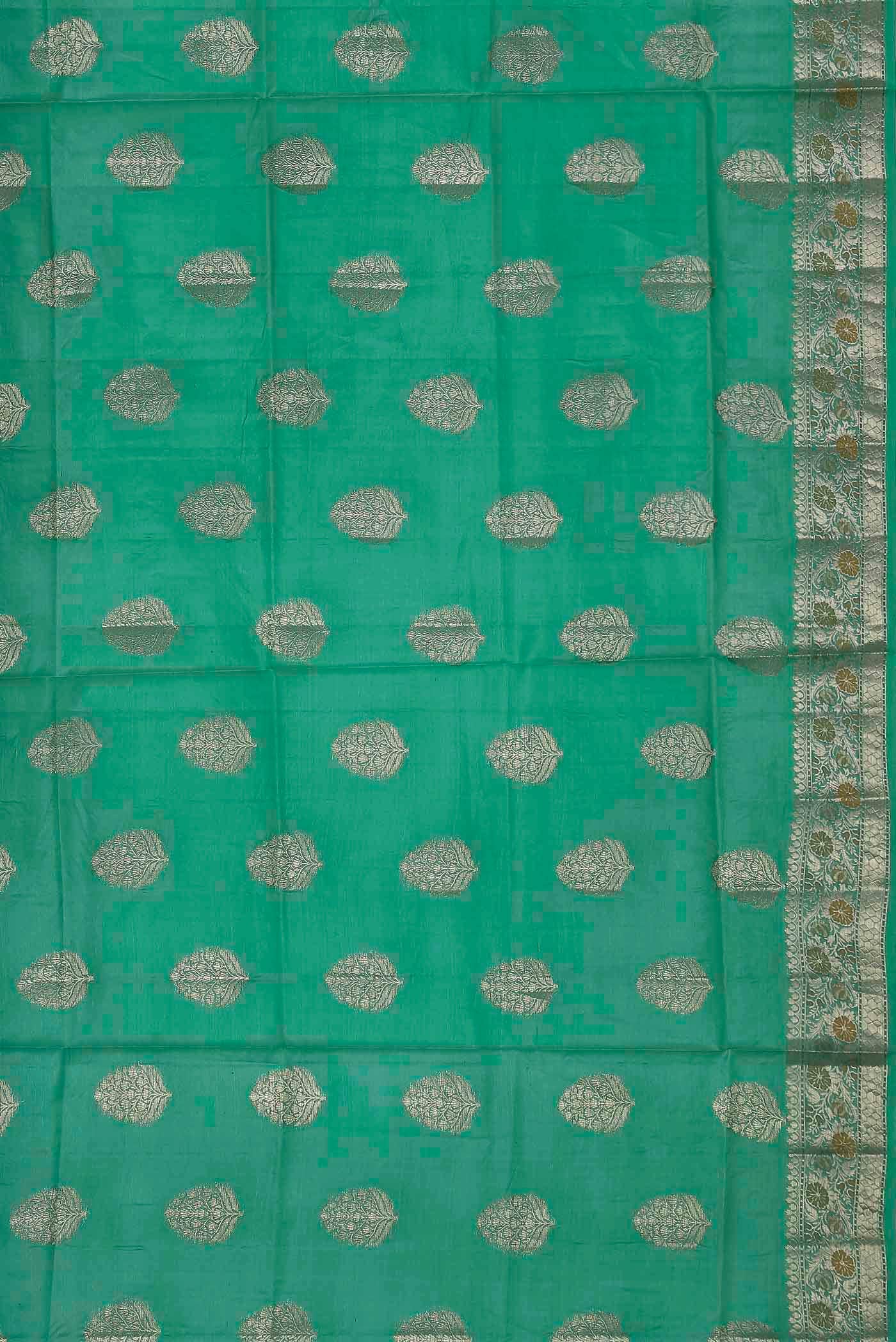Green Banarasi Tussar Silk Saree