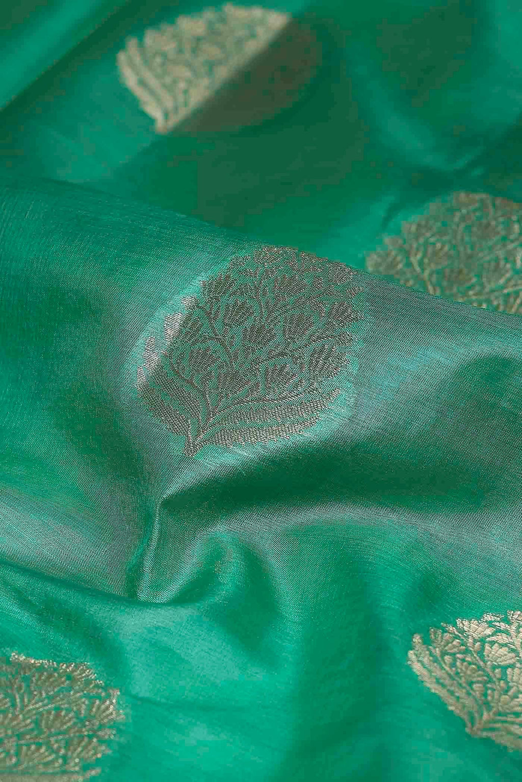 Green Banarasi Tussar Silk Saree