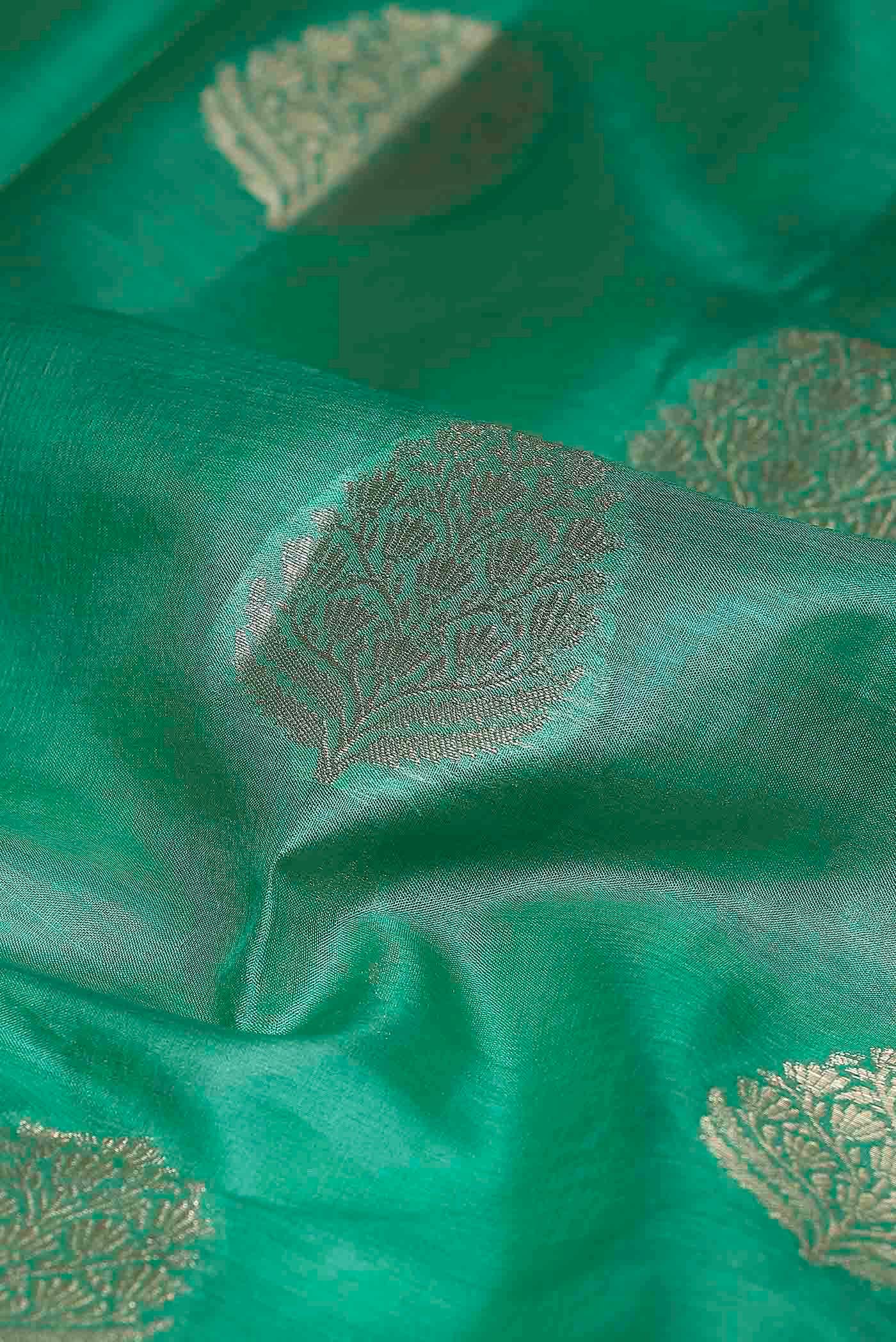 Green Banarasi Tussar Silk Saree