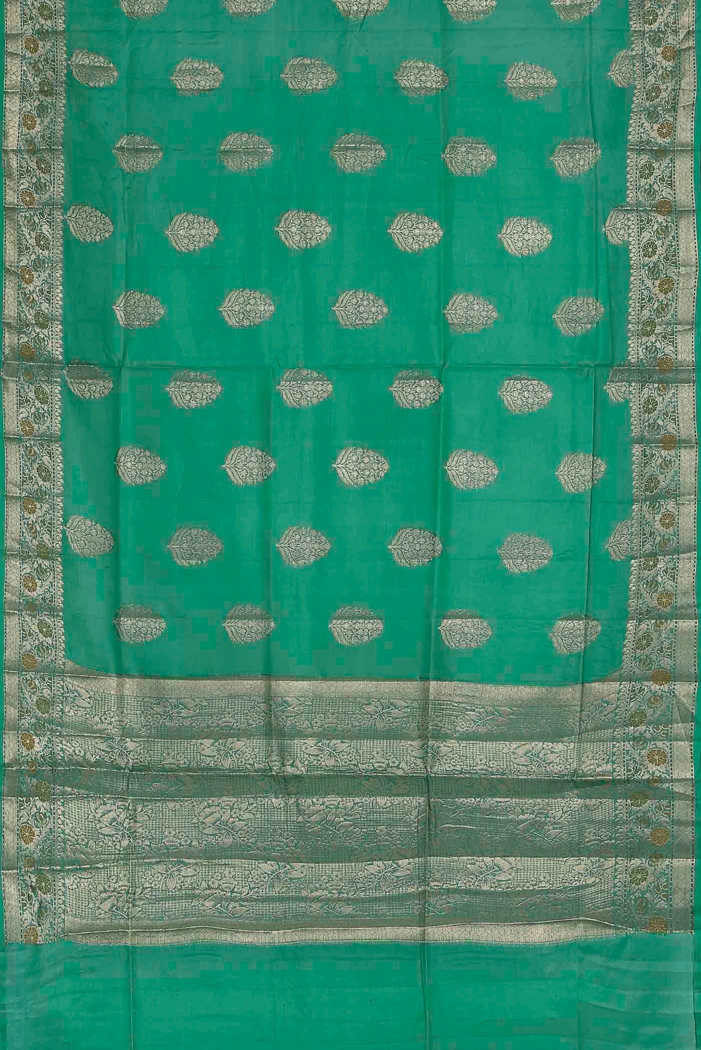 Green Banarasi Tussar Silk Saree