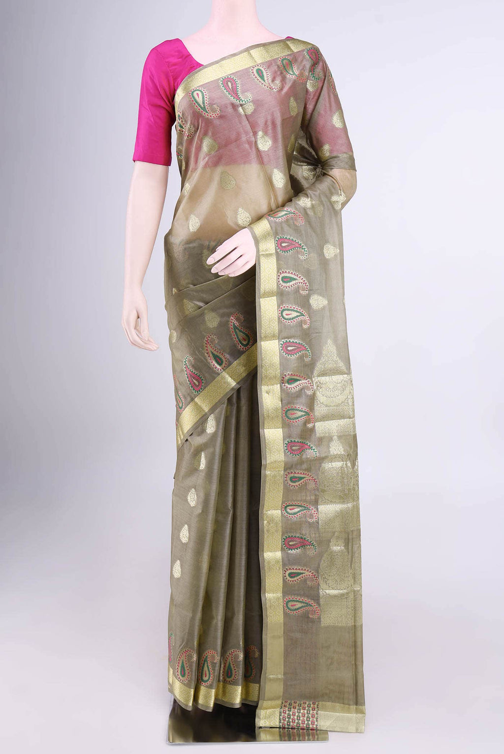 Beige Banarasi Saree