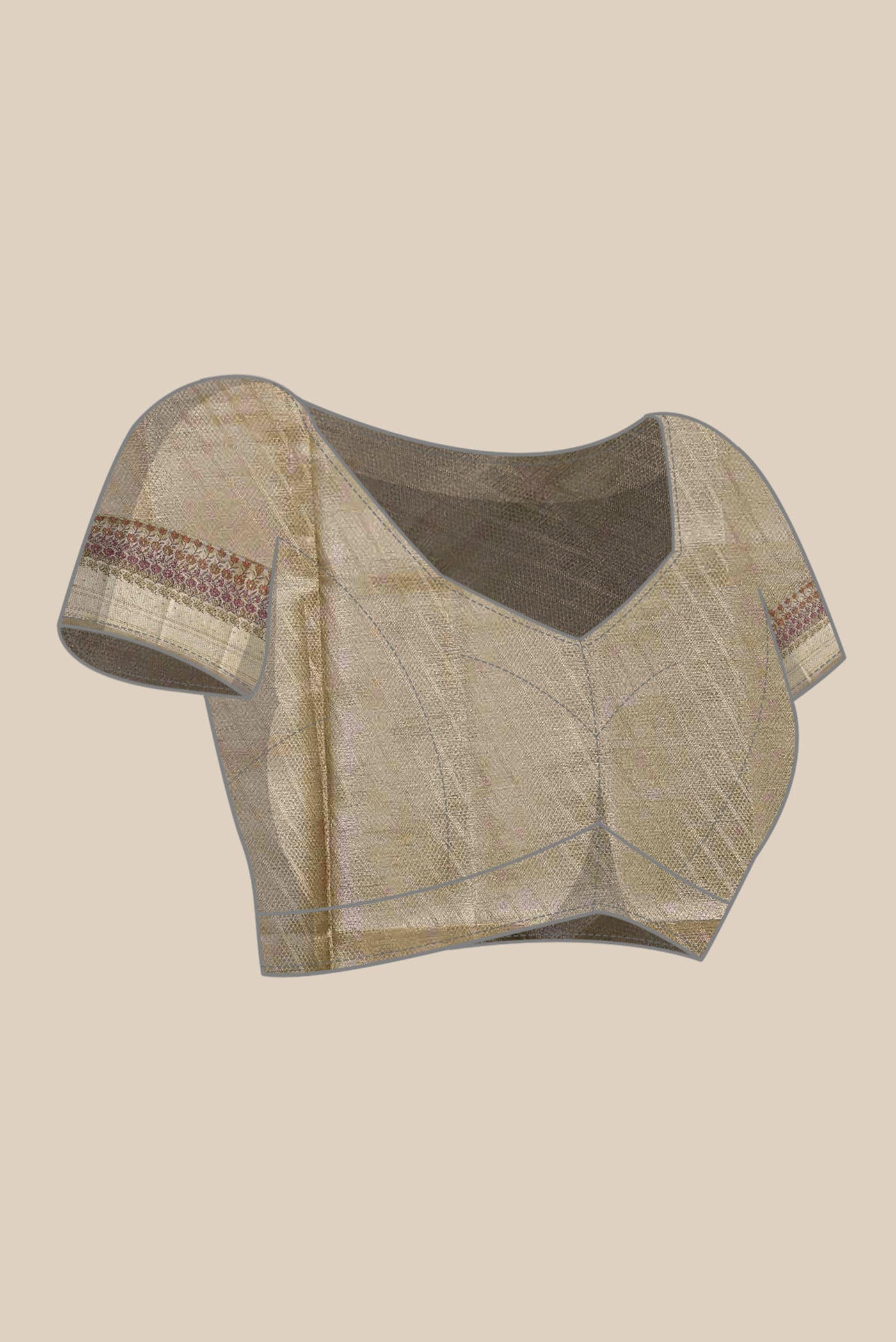 Beige Banarasi Tussar Silk Saree