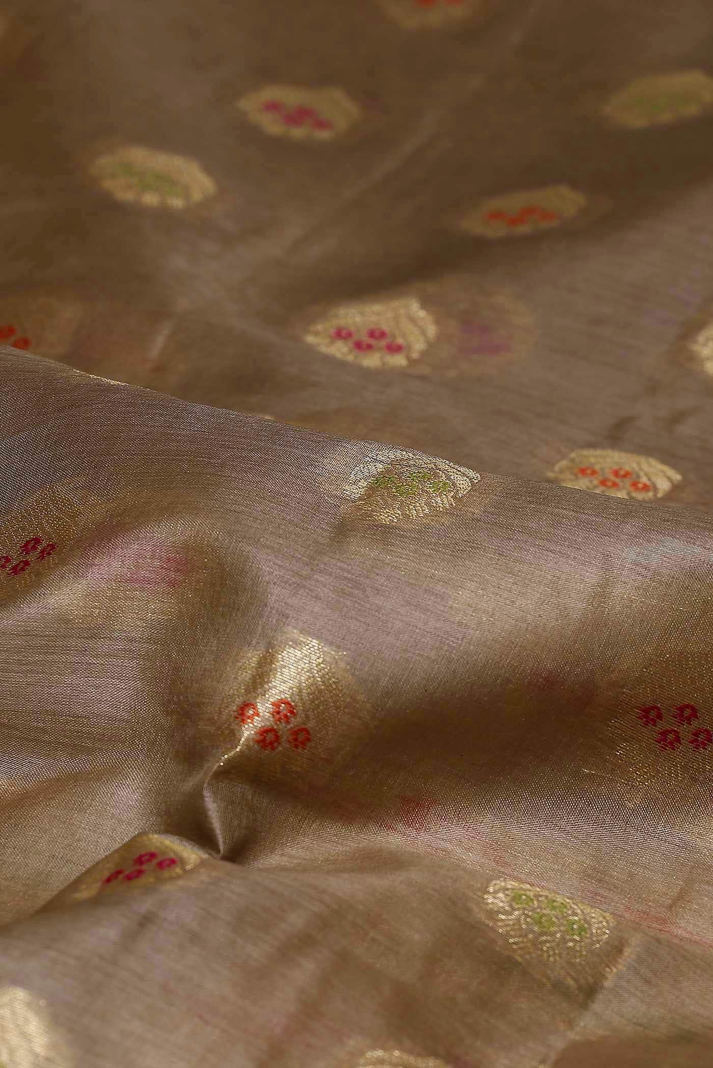 Beige Banarasi Tussar Silk Saree