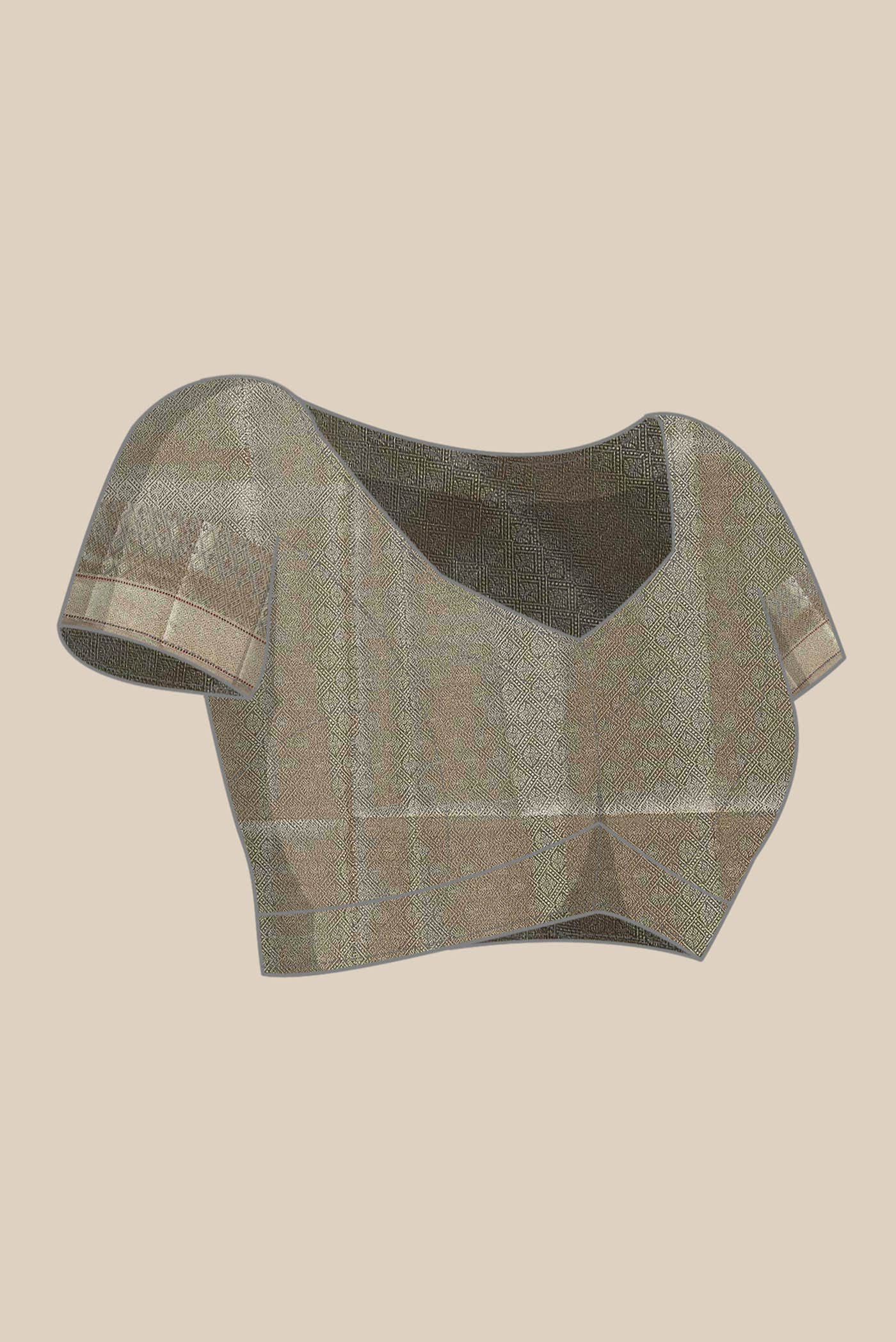 Dark Beige Banarasi Tussar Silk Saree