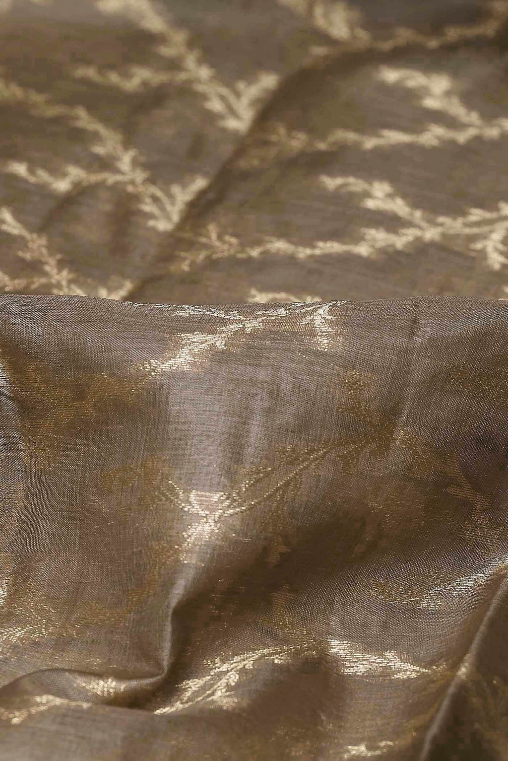 Dark Beige Banarasi Tussar Silk Saree