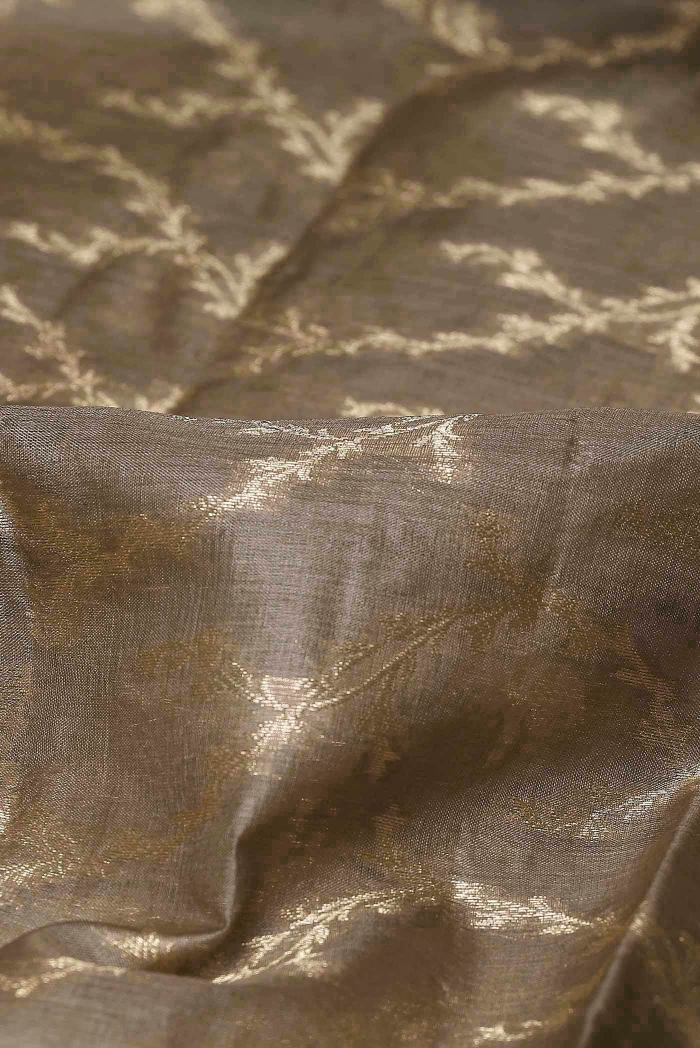 Dark Beige Banarasi Tussar Silk Saree