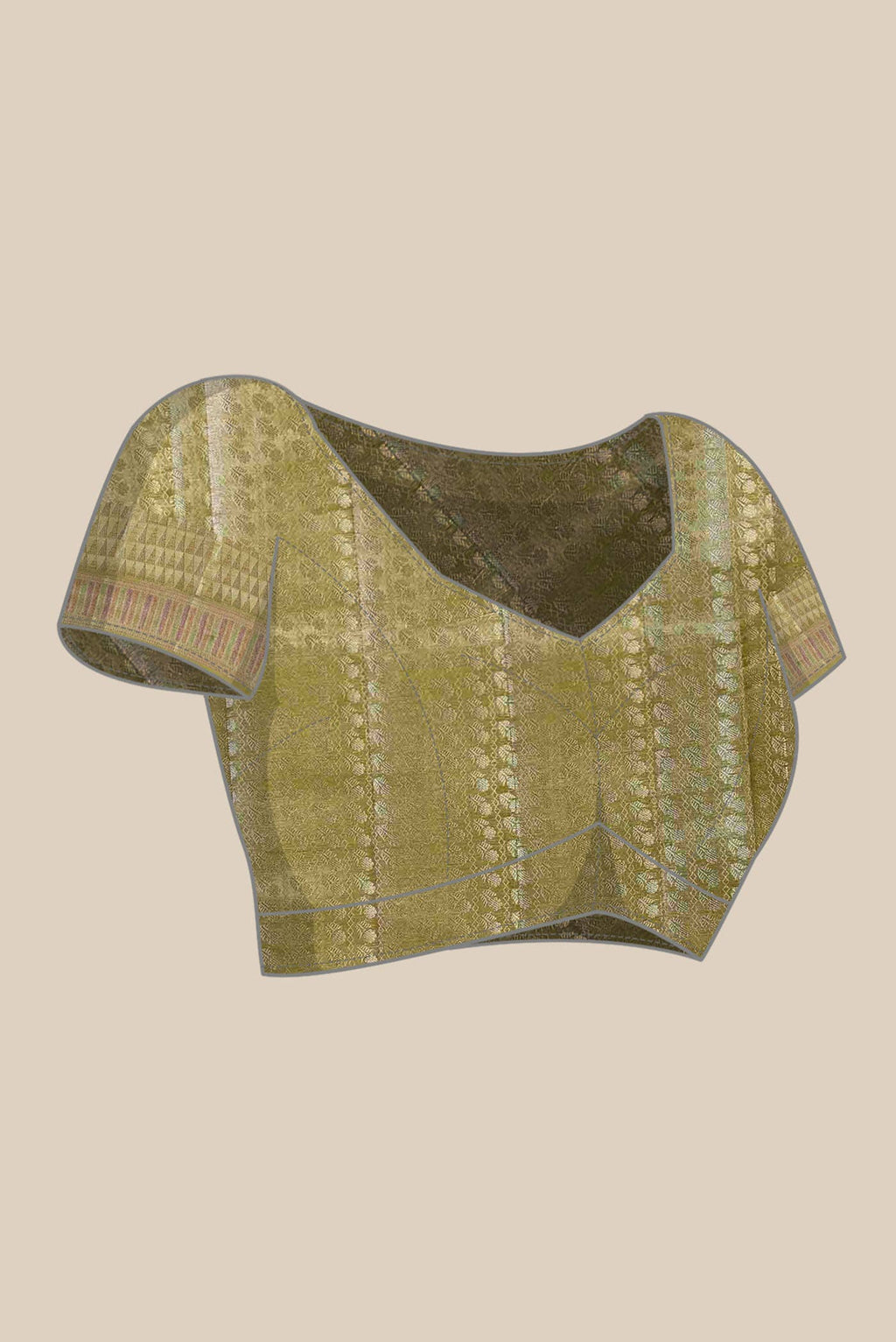 Green Banarasi Tussar Silk Saree