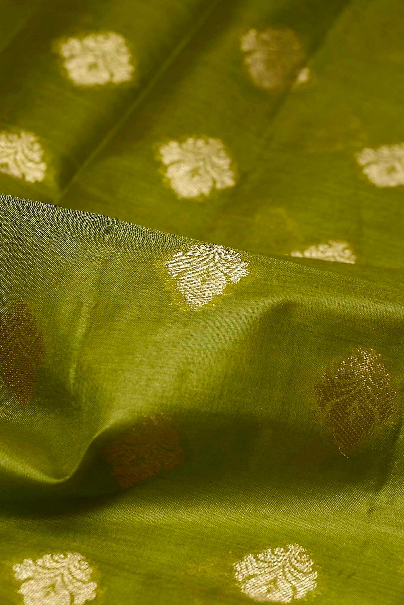Green Banarasi Tussar Silk Saree