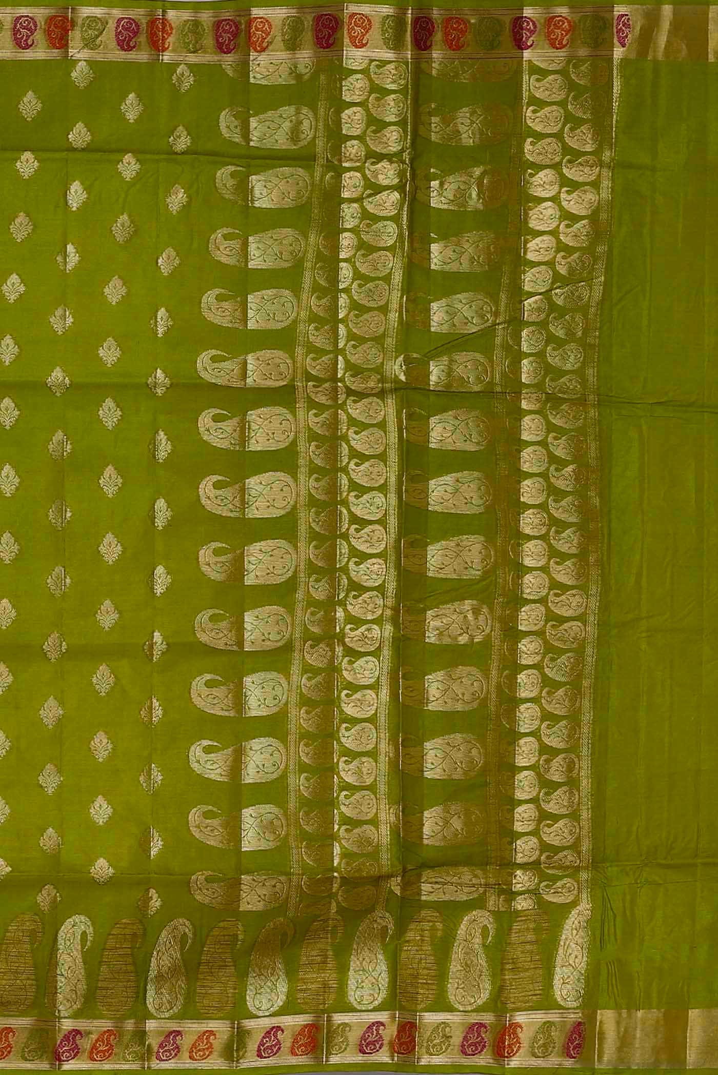 Green Banarasi Tussar Silk Saree