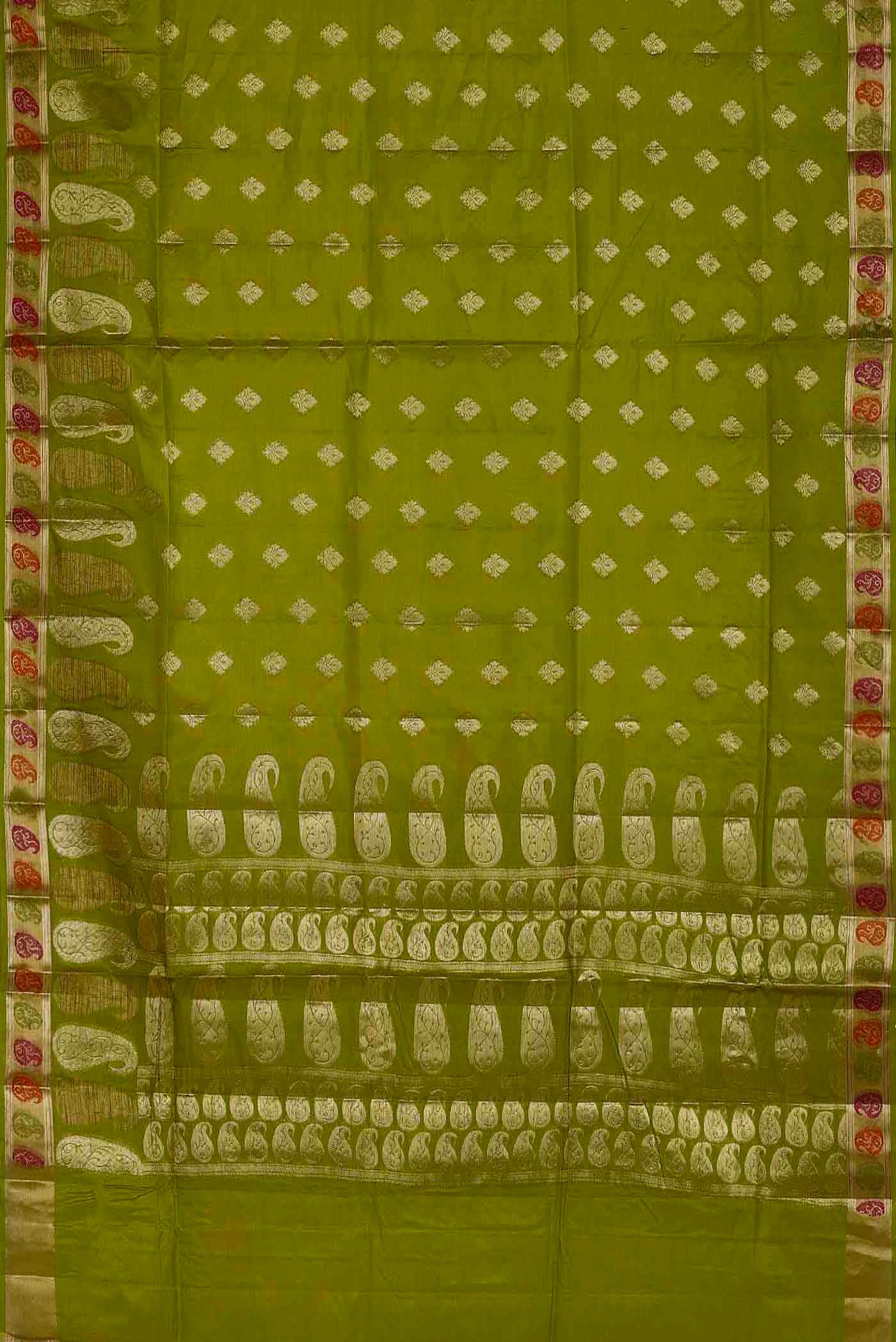 Green Banarasi Tussar Silk Saree