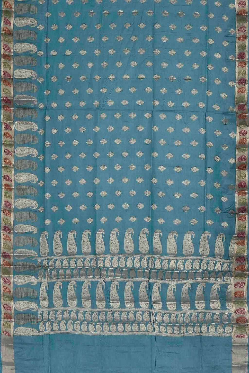 Blue Banarasi Tussar Silk Saree