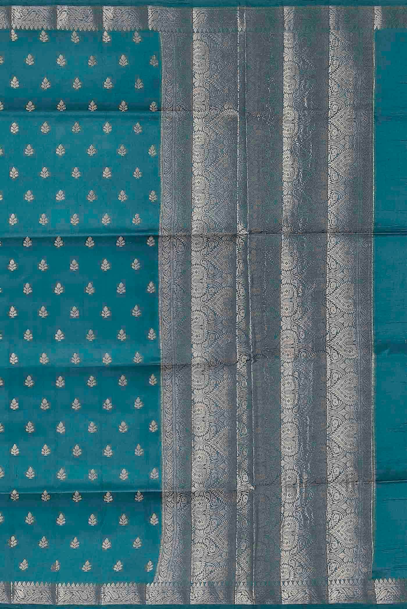 Blue Banarasi Raw Silk Saree