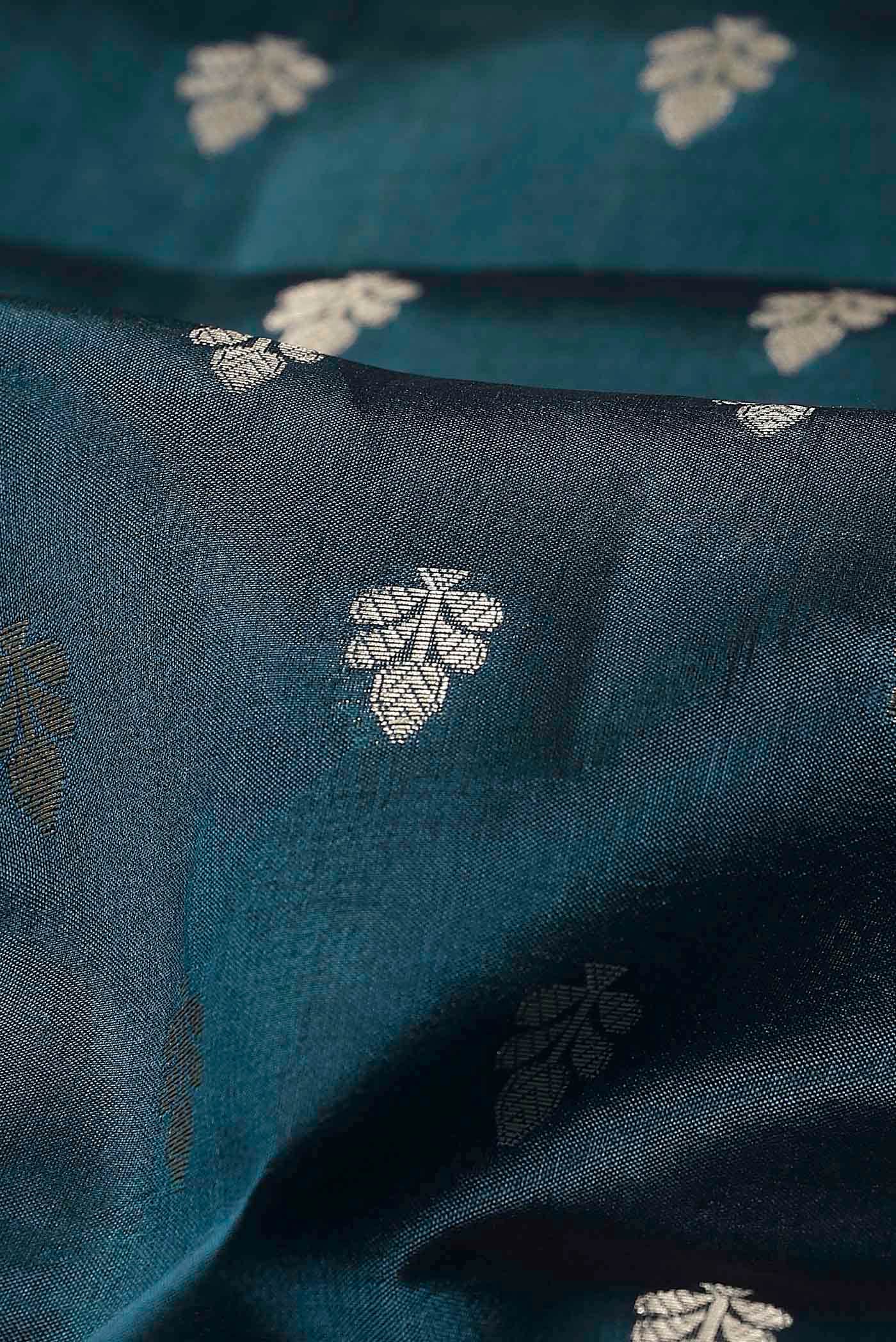 Blue Banarasi Raw Silk Saree