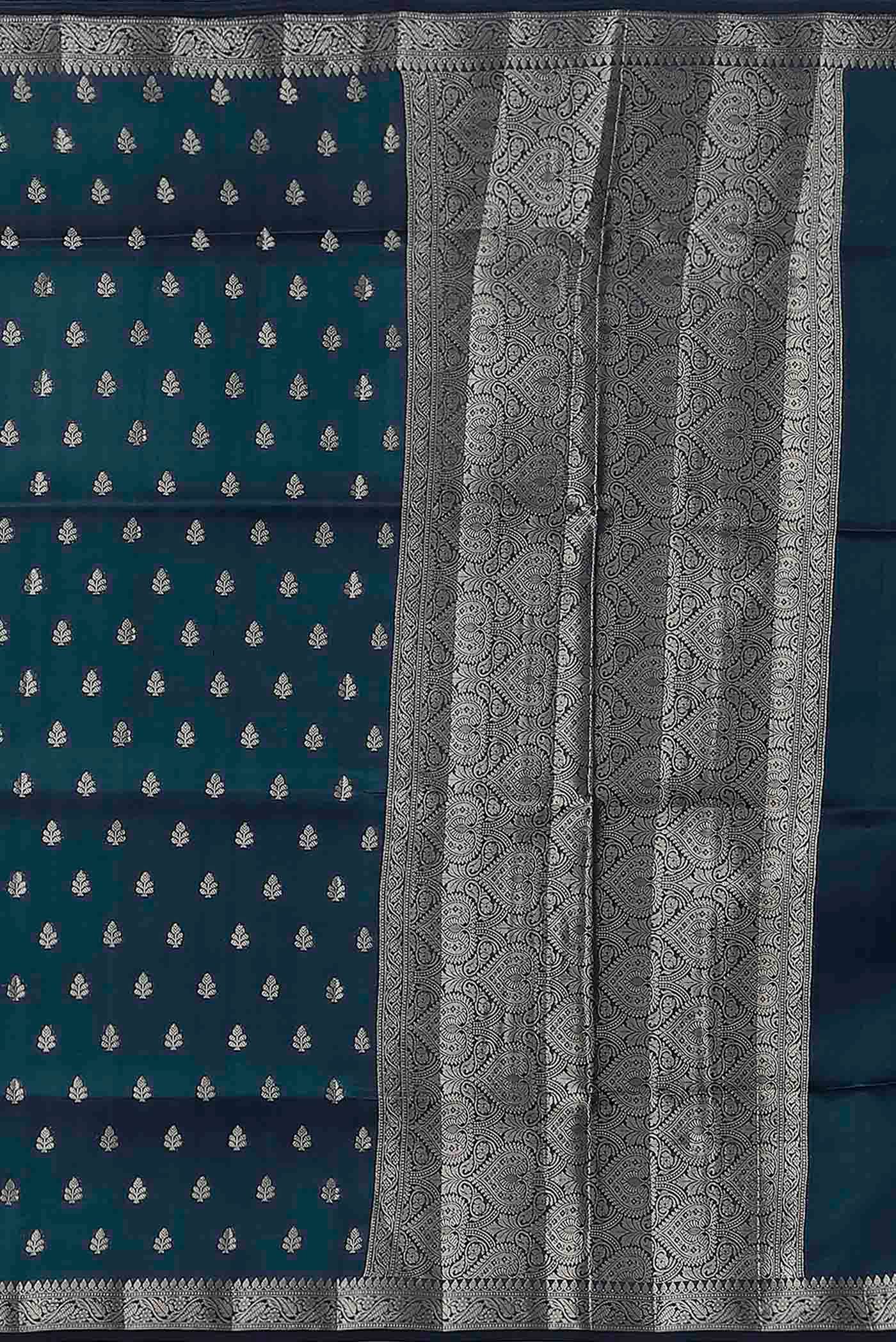 Blue Banarasi Raw Silk Saree