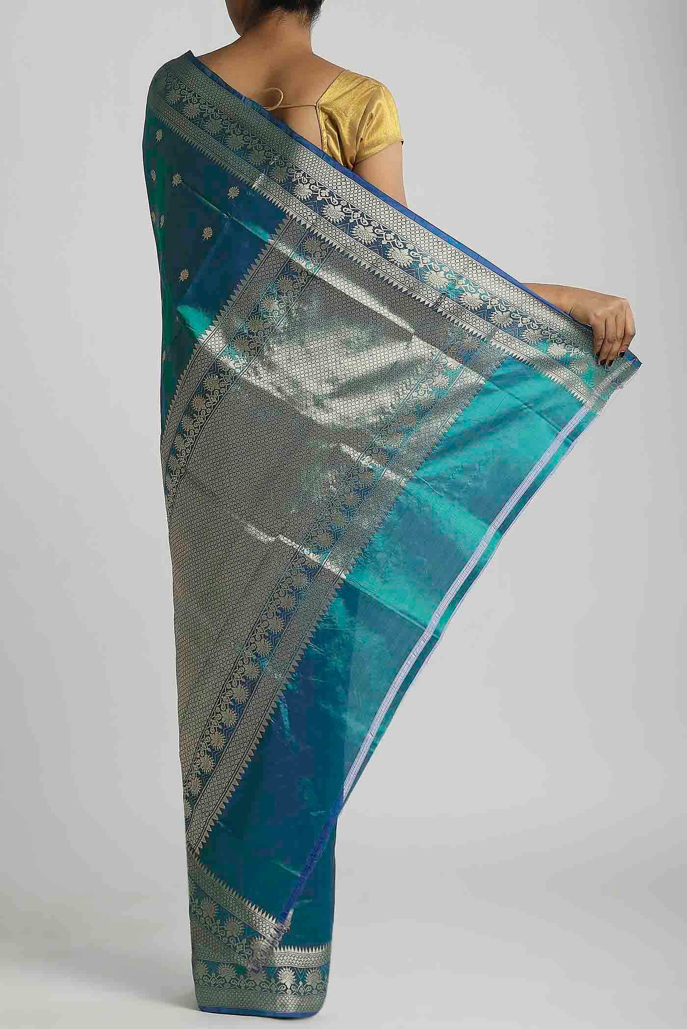 Blue Banarasi Katan Silk Saree