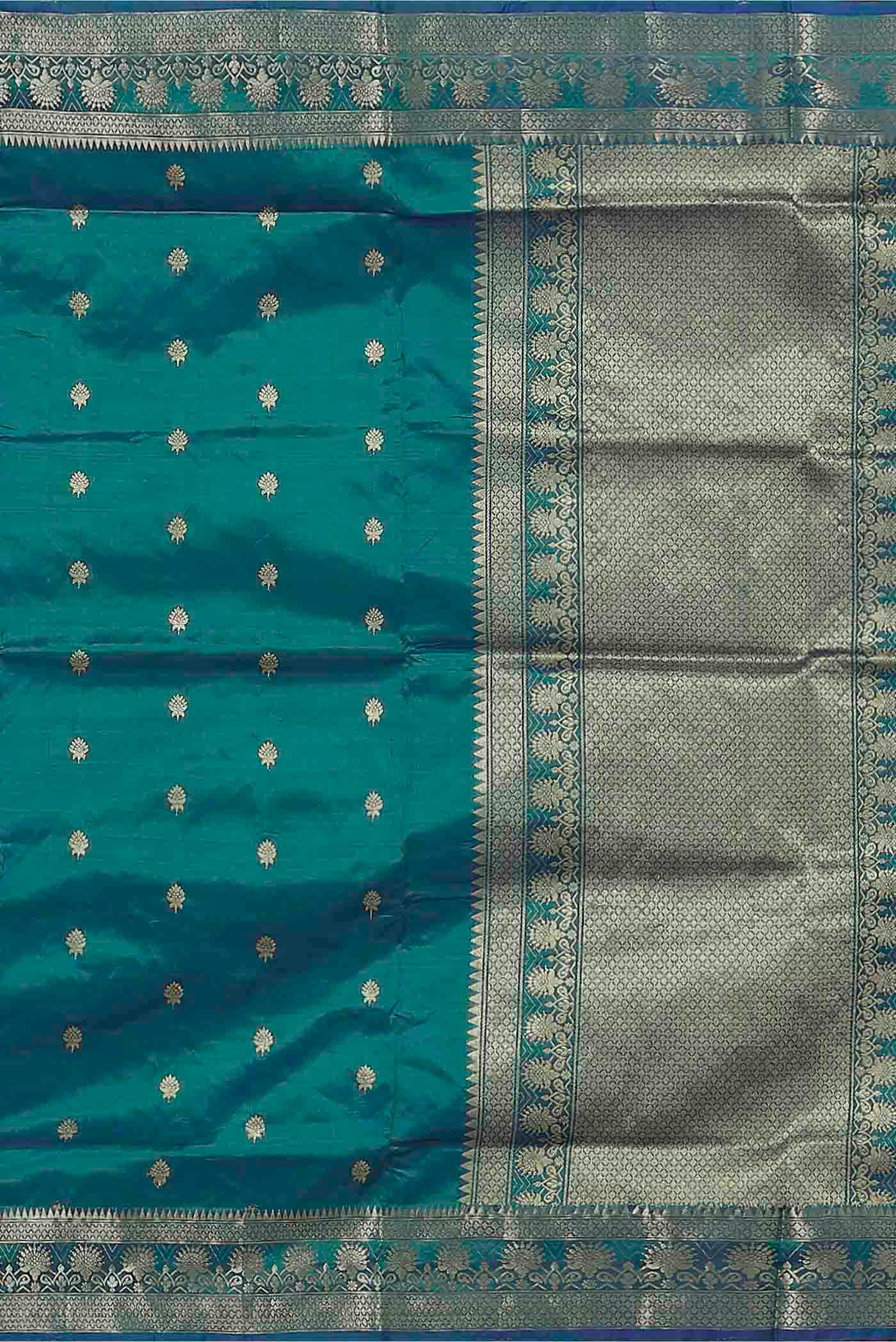 Blue Banarasi Katan Silk Saree