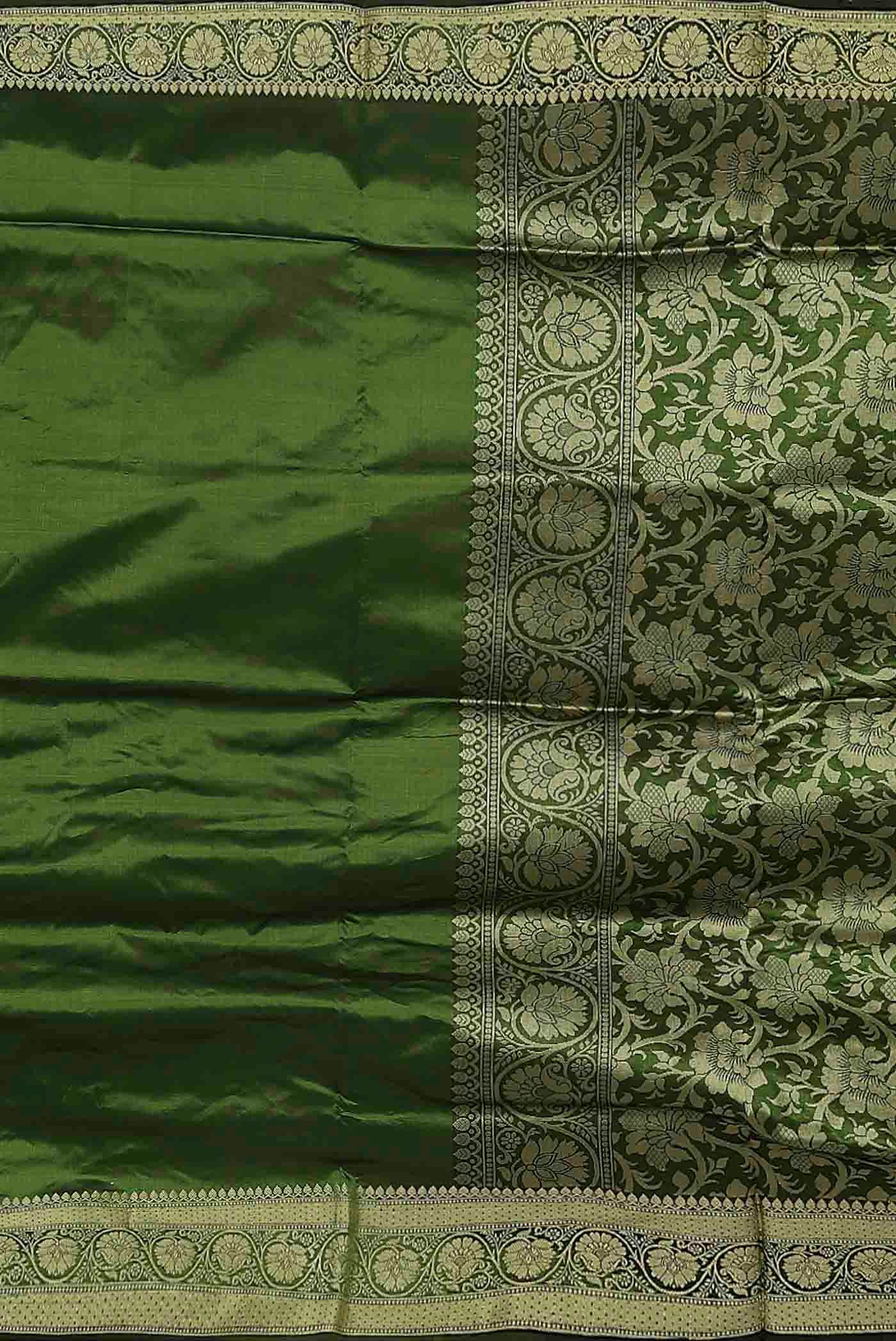 Green Banarasi Katan Silk Saree